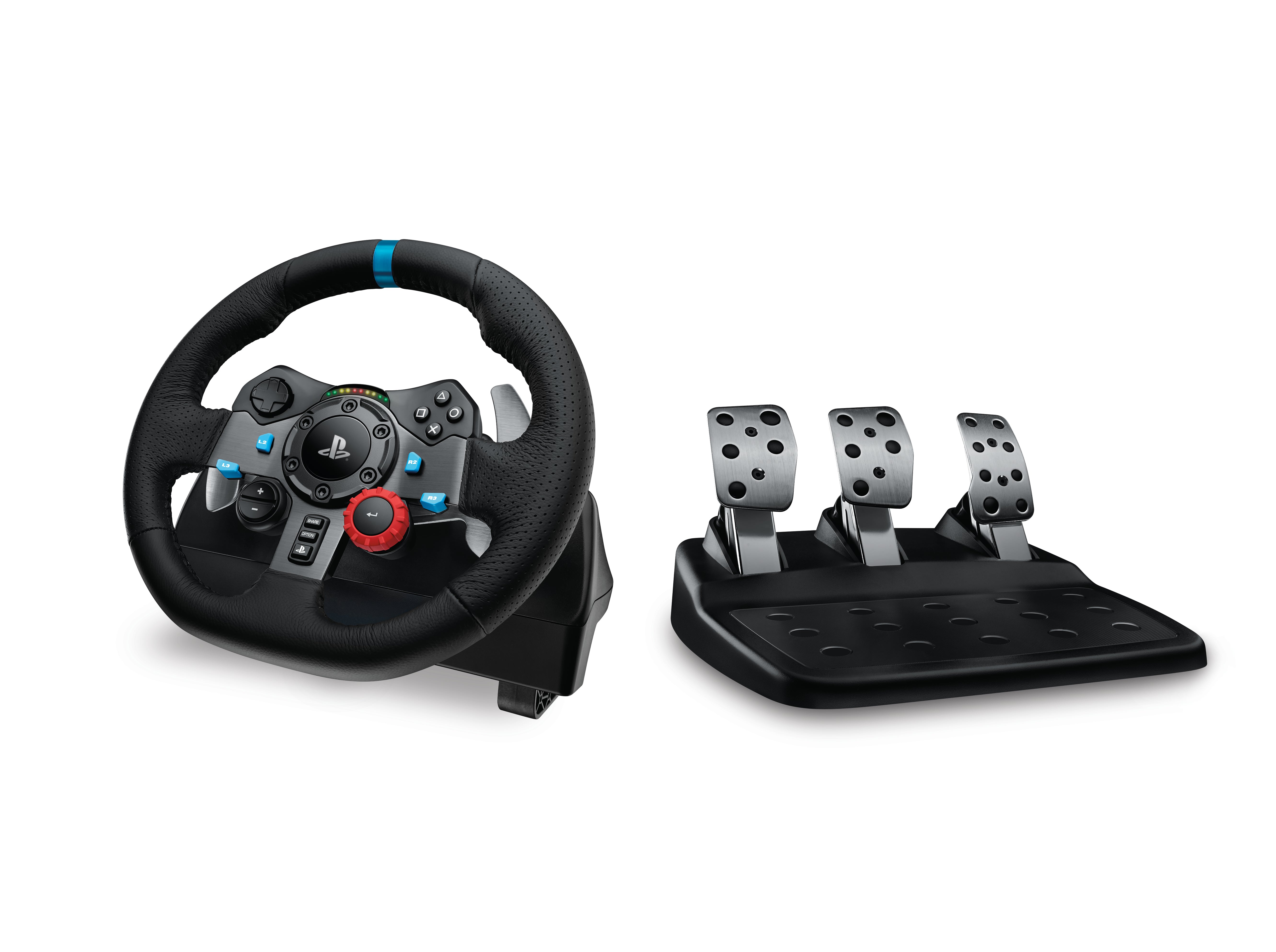 Logitech G29 Driving Force Racing Wheel – Gaming Accessory – PlayStation4 and PlayStation5 – Stainless steel paddle and hand stitched leather wheel-0