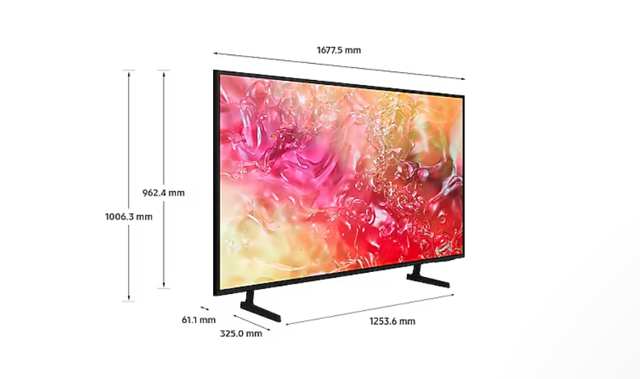 SAMSUNG SMART TV 75" CRYSTAL UHD 4K RESOLUTION HDR10+ DYNAMIC CRYSTAL COLOR MOTION XCELERATOR CRYSTAL PROCESSOR 4K TIZEN OS BUILT-IN VOICE ASSISTANTS (ALEXA GOOGLE ASSISTANT BIXBY) BLUETOOTH WI-FI HDMI ARC USB AIRSLIM DESIGN MEG-0