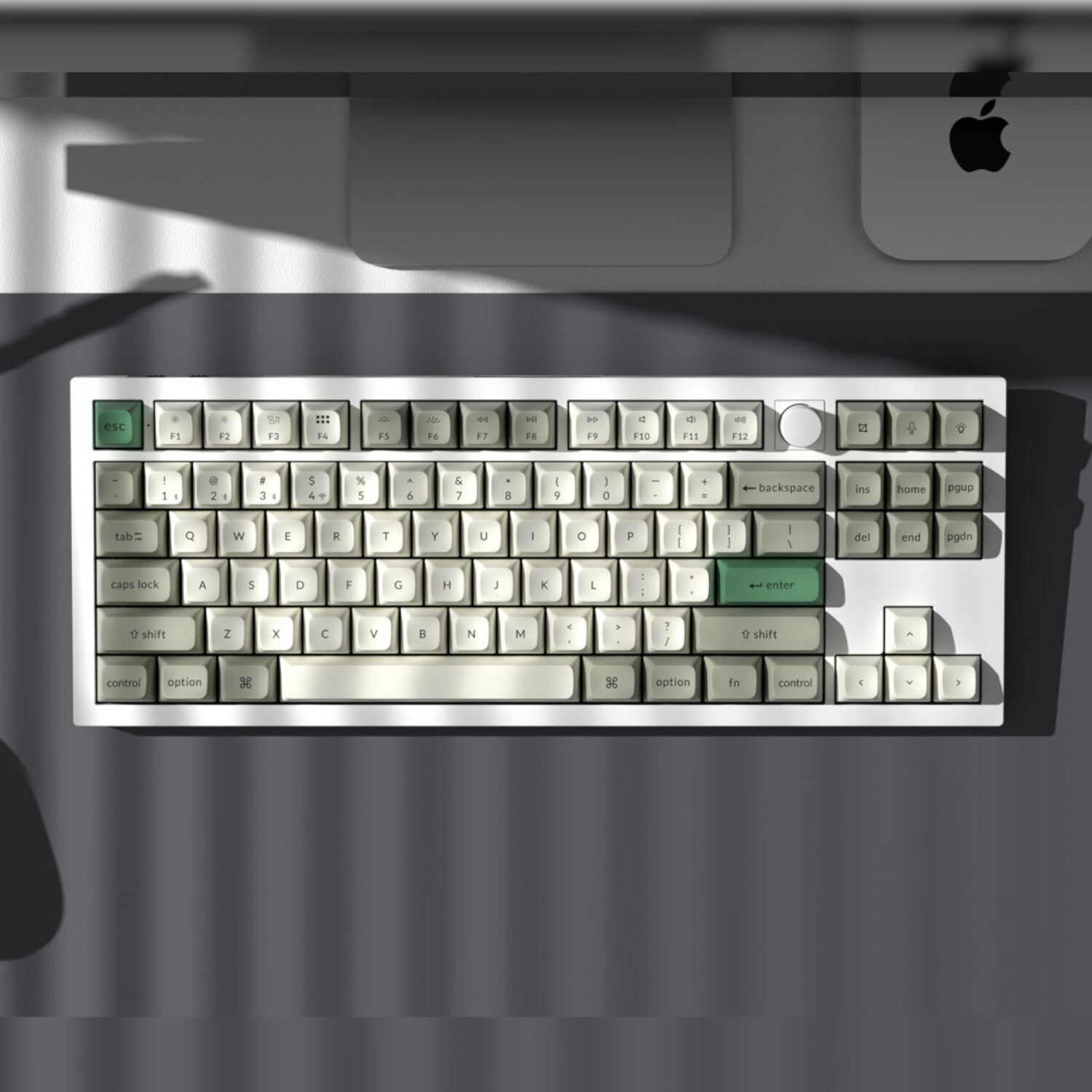 Keychron Q3 Max 80% Full Assembled Knob Red Switch Hot-Swap Gateron Jupiter RGB Wireless Keyboard - Shell White-1