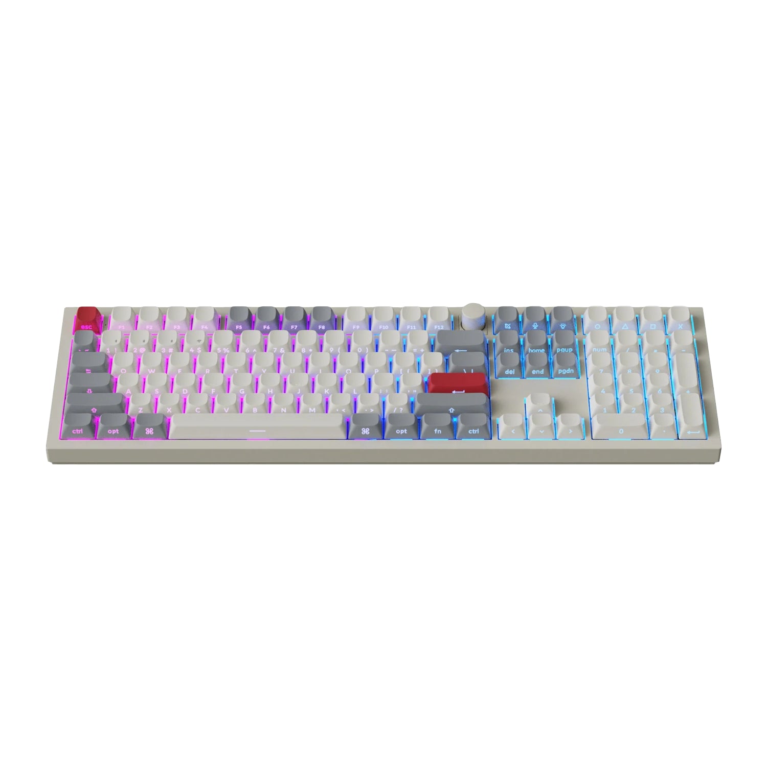 Keychron Q6 Max QMK/VIA Wireless Custom Mechanical Keyboard OSA Gateron Red Jupiter Switches - Shell White-2