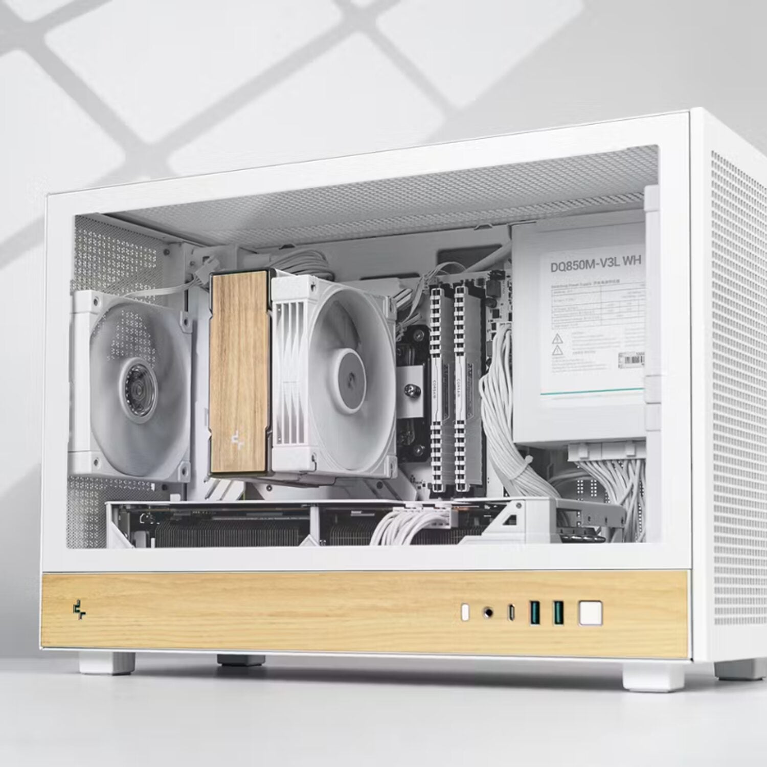 DeepCool CH260 Wood mATX Gaming Chassis White-10