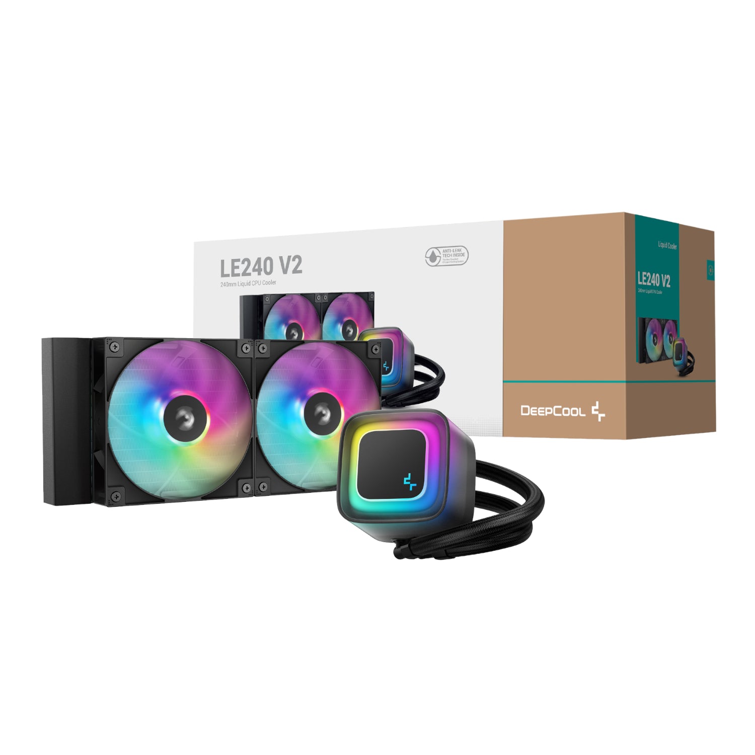 DeepCool LE240 V2 240mm ARGB AIO CPU Liquid Cooler - Black-0