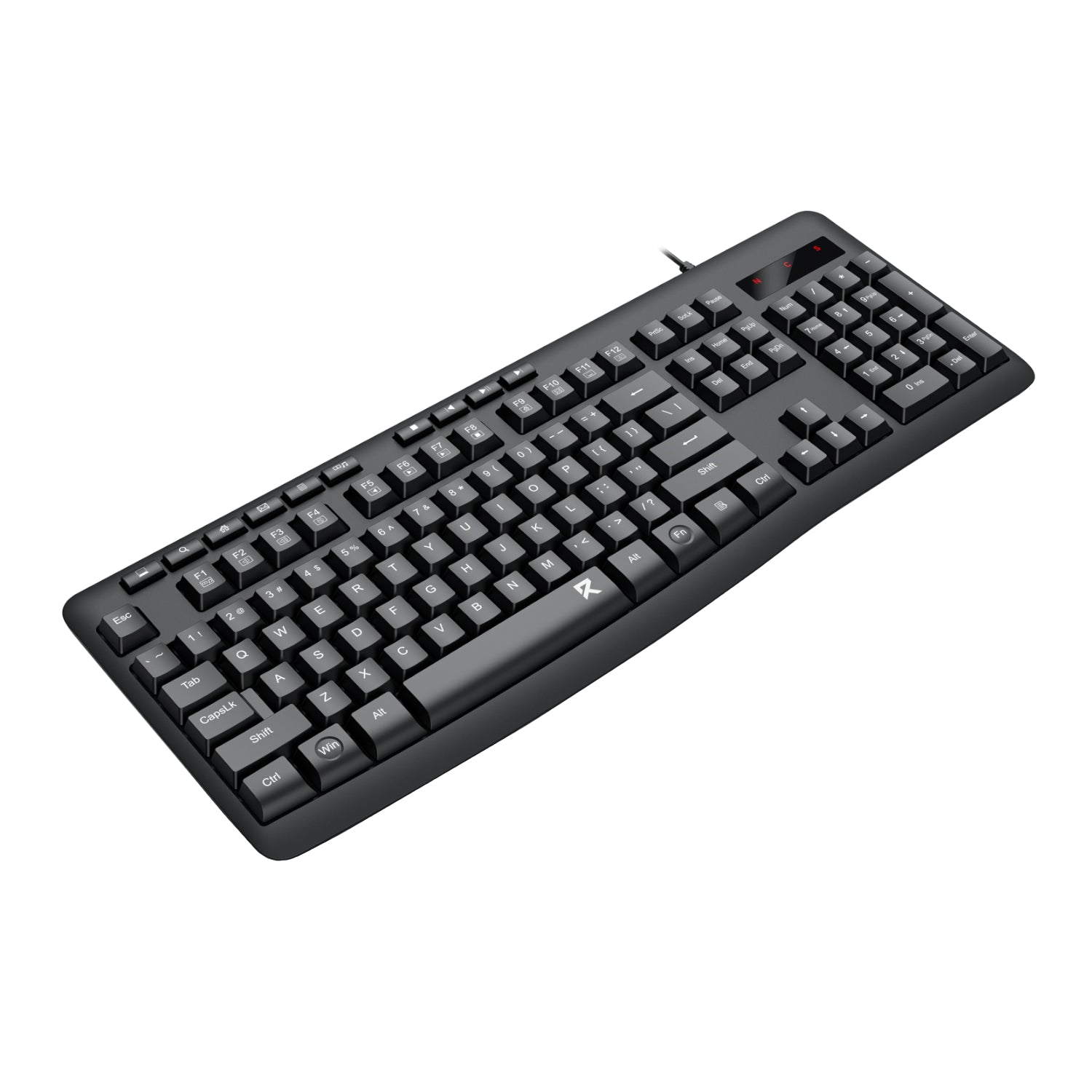 Redragon BK-7366 Full-size Ergonomic Membrane Office Keyboard - Black-1