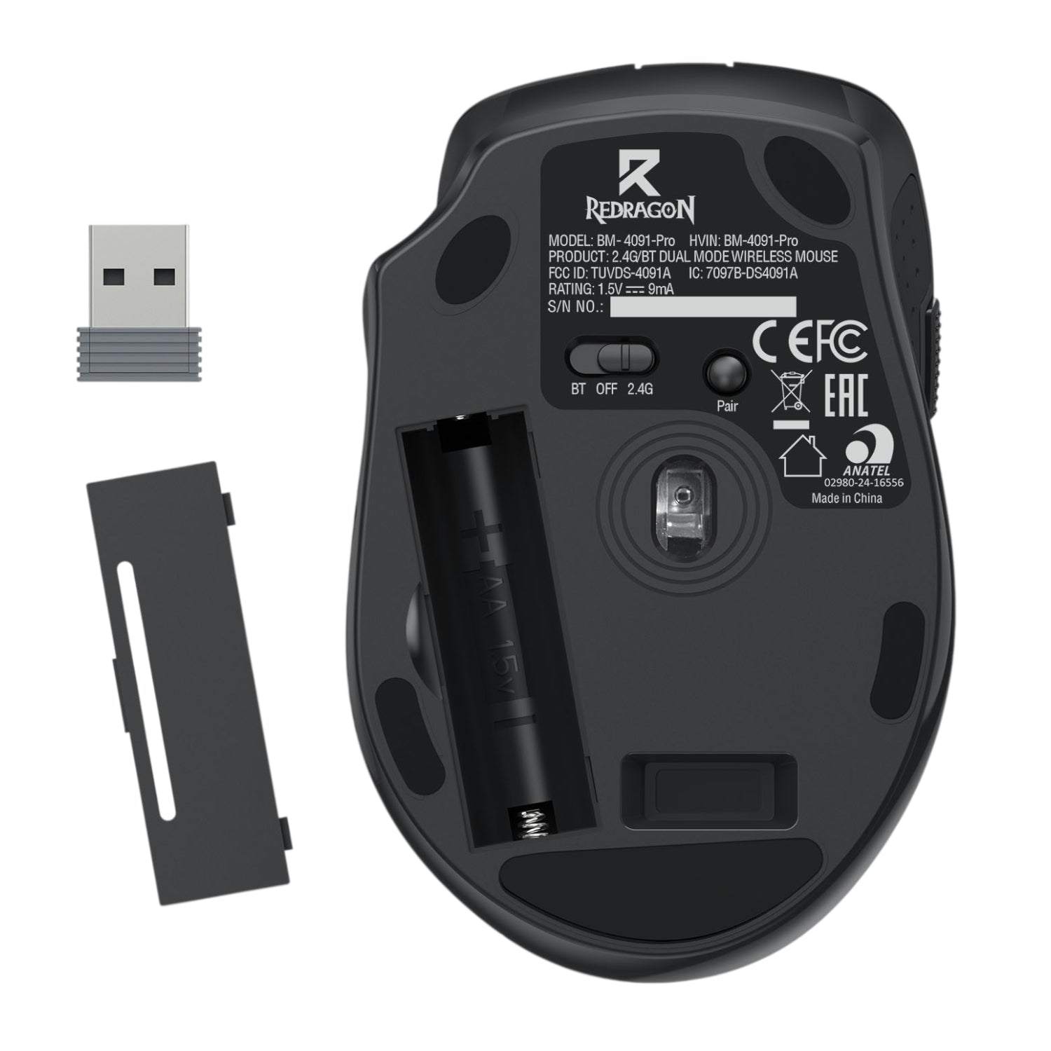 Redragon BM-4091 PRO 26000 DPI Dual Mode Wireless Gaming Mouse - Black-5