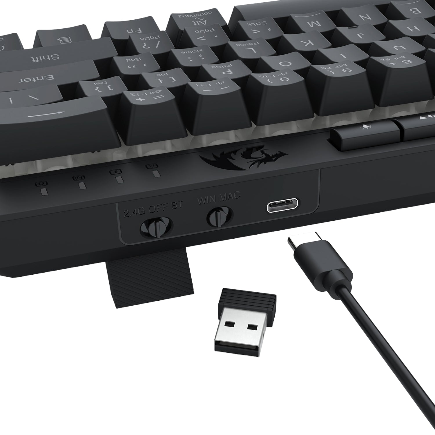 Redragon SHIVA K522 PRO RGB Wireless Gaming Keyboard- Black-7