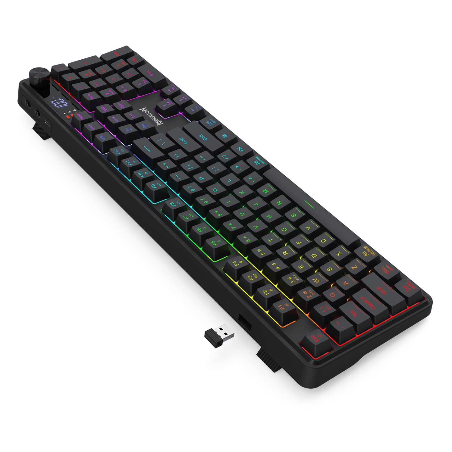 Redragon RM104 PRO VOLCANO RGB Wireless Membrane Gaming Keyboard - Black-4