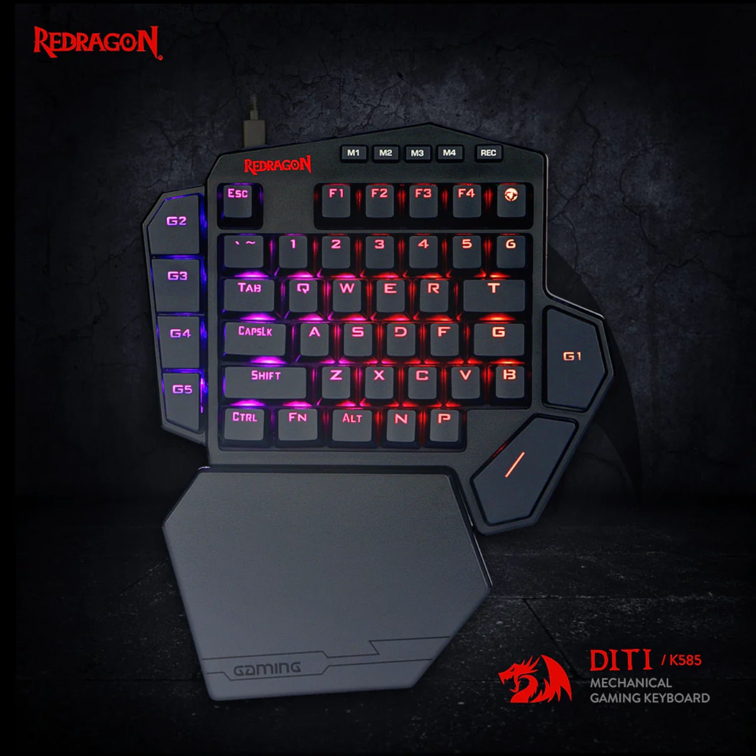 Redragon K585 DITI ELITE PRO RGB 40% Wireless Mechanical Gaming Keyboard - Blue Switches-1