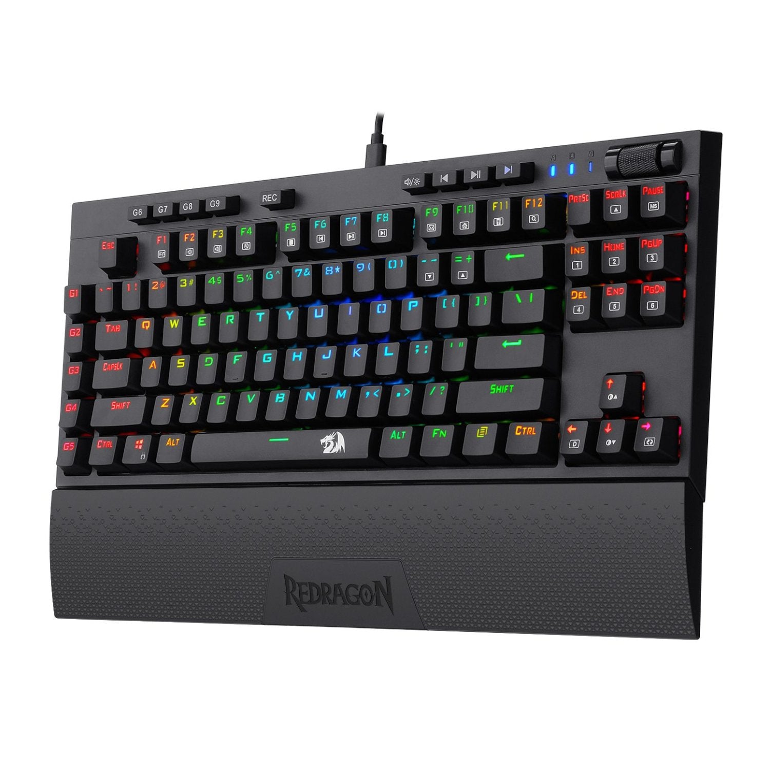Redragon K588 RGB Pro BROADSWORD TKL Mechanical Wired Gaming Keyboard - Black-1
