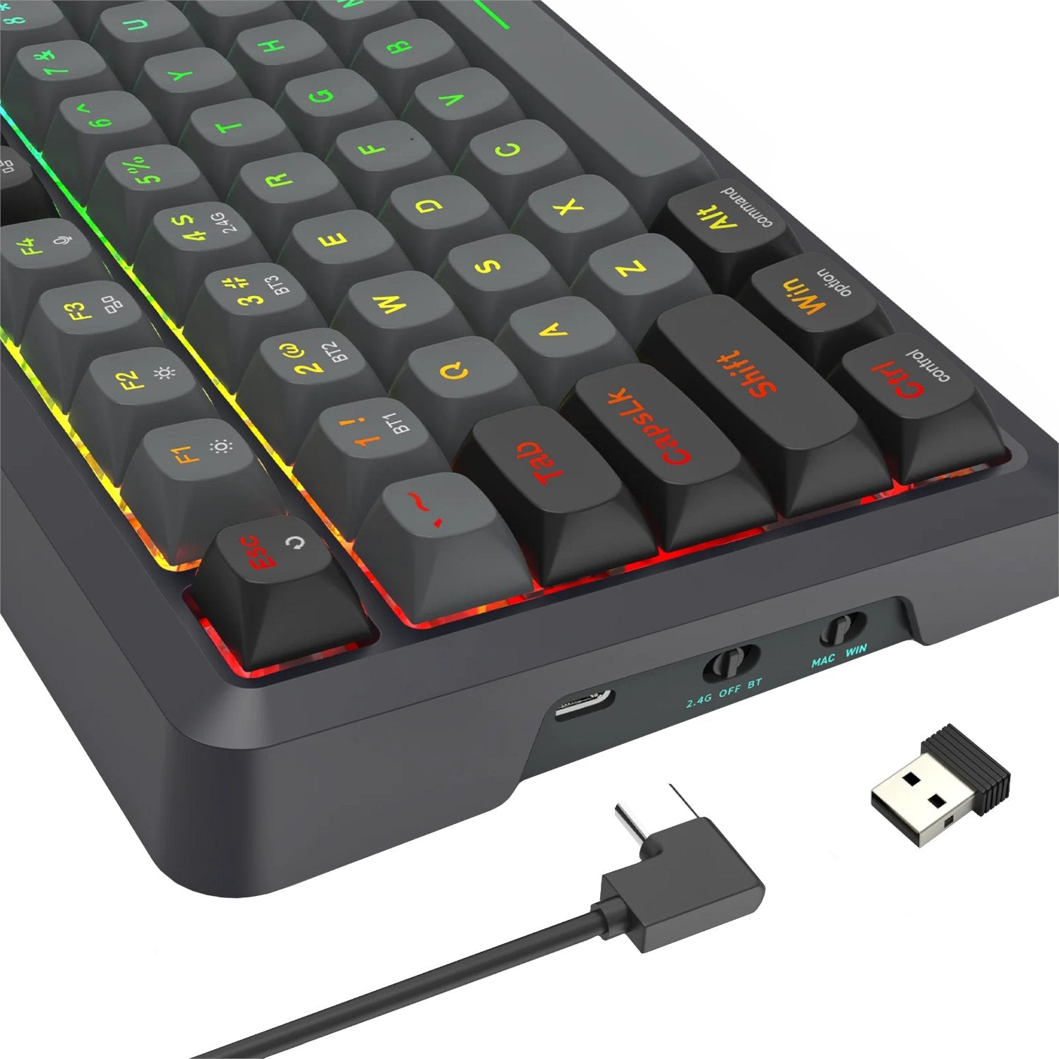 Redragon BREAGI PRO K688 98+1 Gasket Wireless Mechanical Keyboard (Triple Mode, RGB, Hot-Swappable, Cream Linear Switches)-5