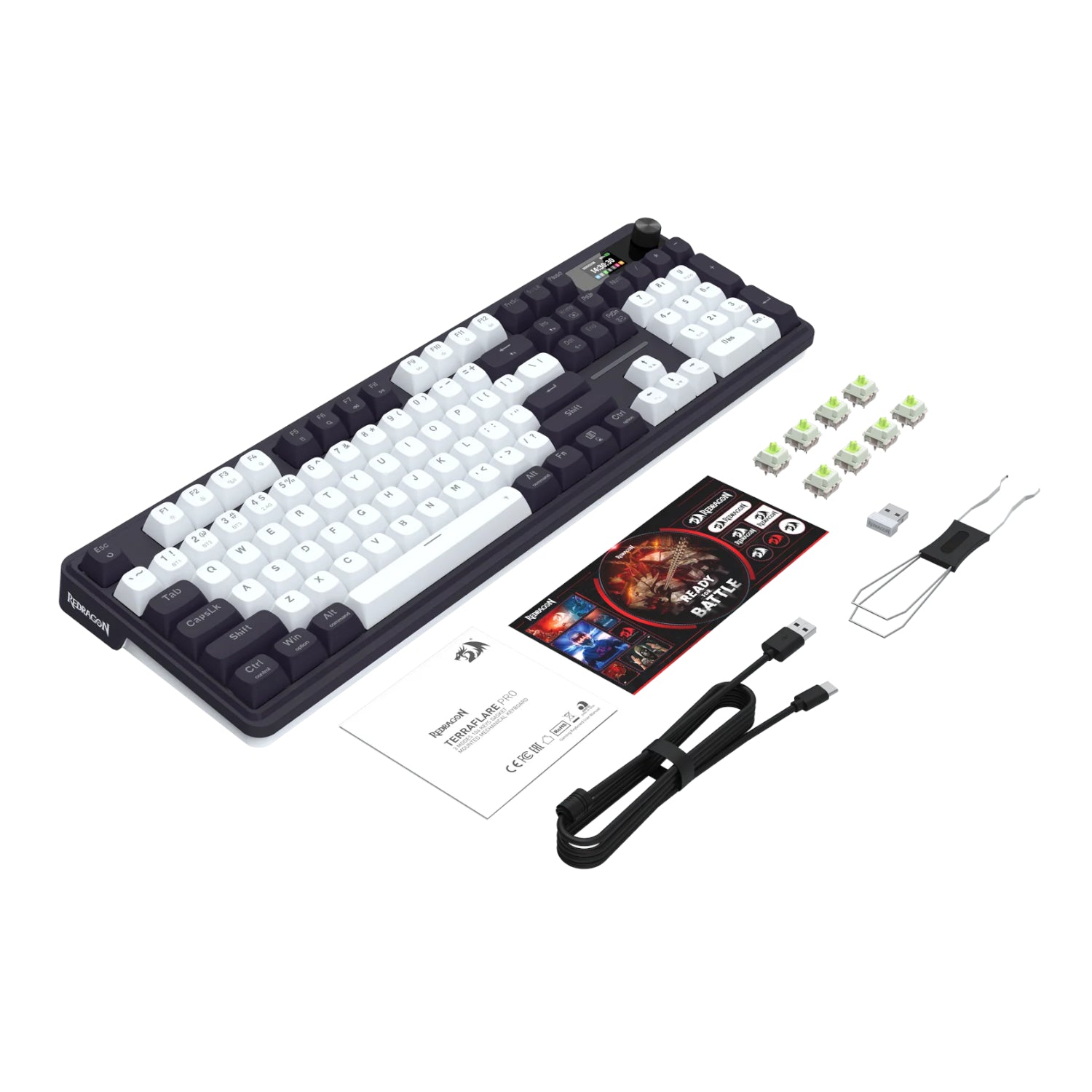 Redragon K762WB-RGB-PRO LCD Full-size Gasket Mechanical Keyboard - Black-3