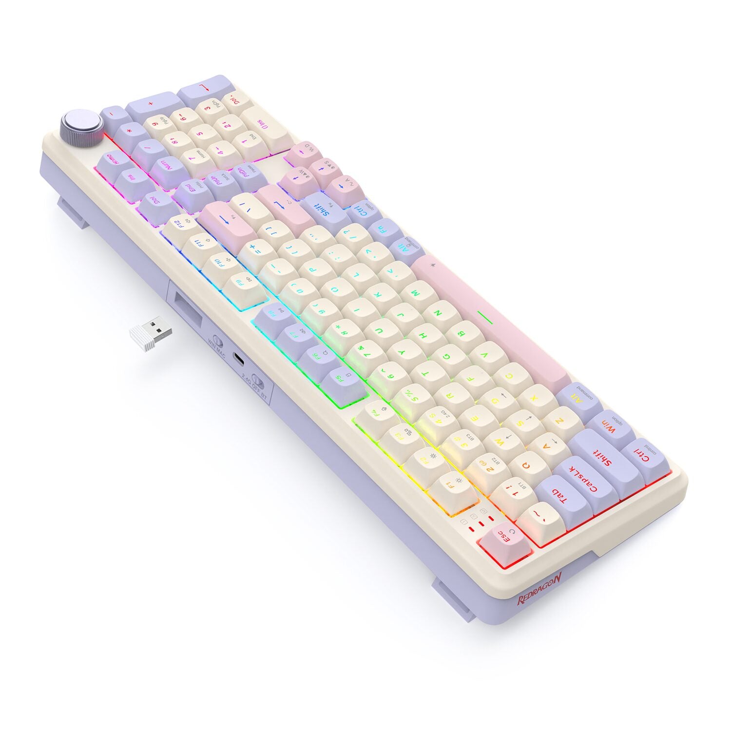 Redragon K768 EISA 100 RGB Wireless Gaming Keyboard - Lilac-5