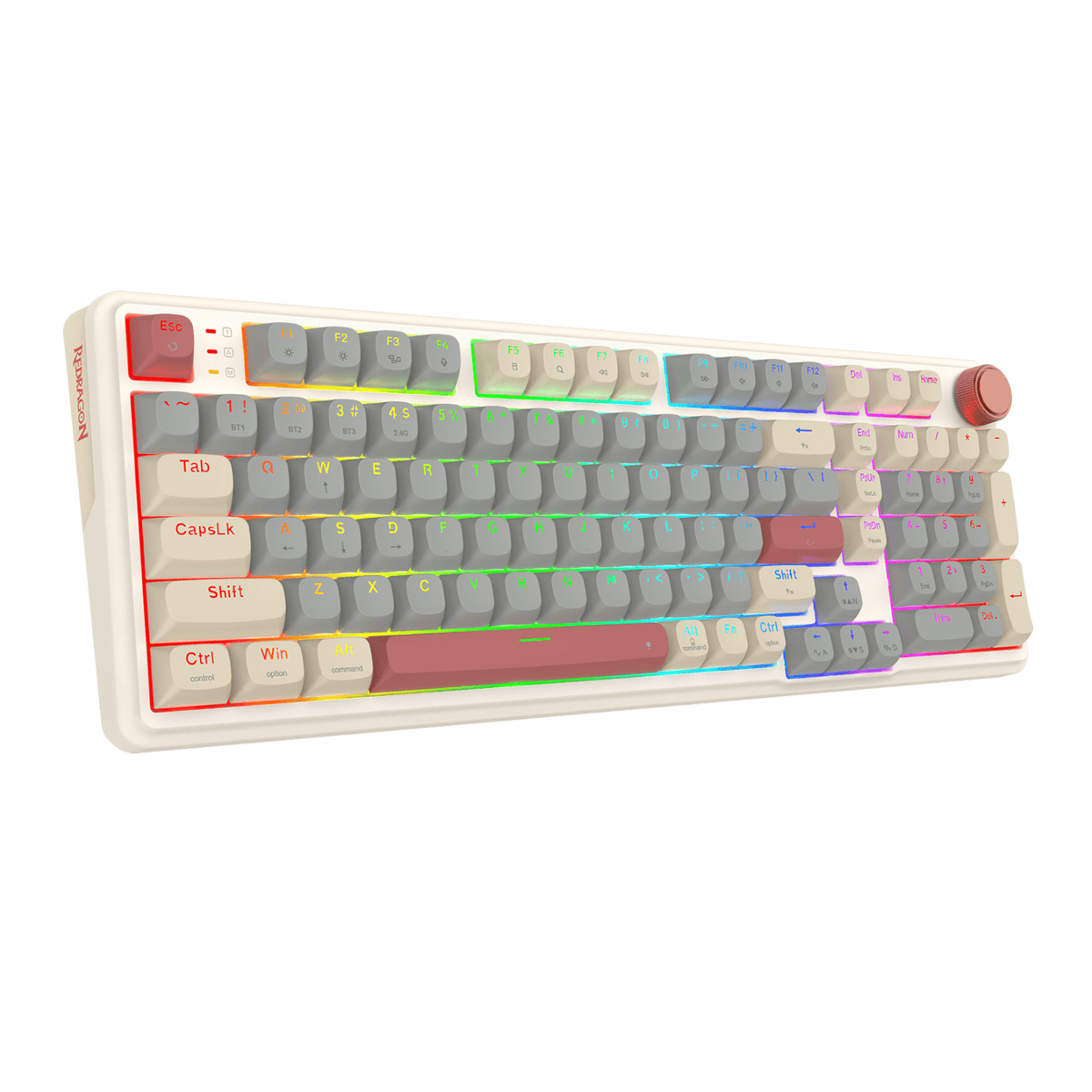 Redragon EISA 100 Retro RGB Wireless Mechanical Keyboard - Cream/Grey-2