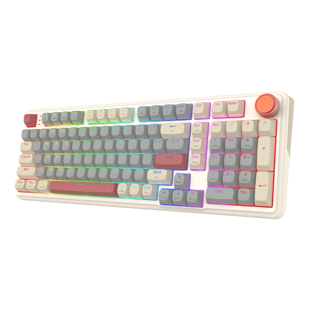 Redragon EISA 100 Retro RGB Wireless Mechanical Keyboard - Cream/Grey-3