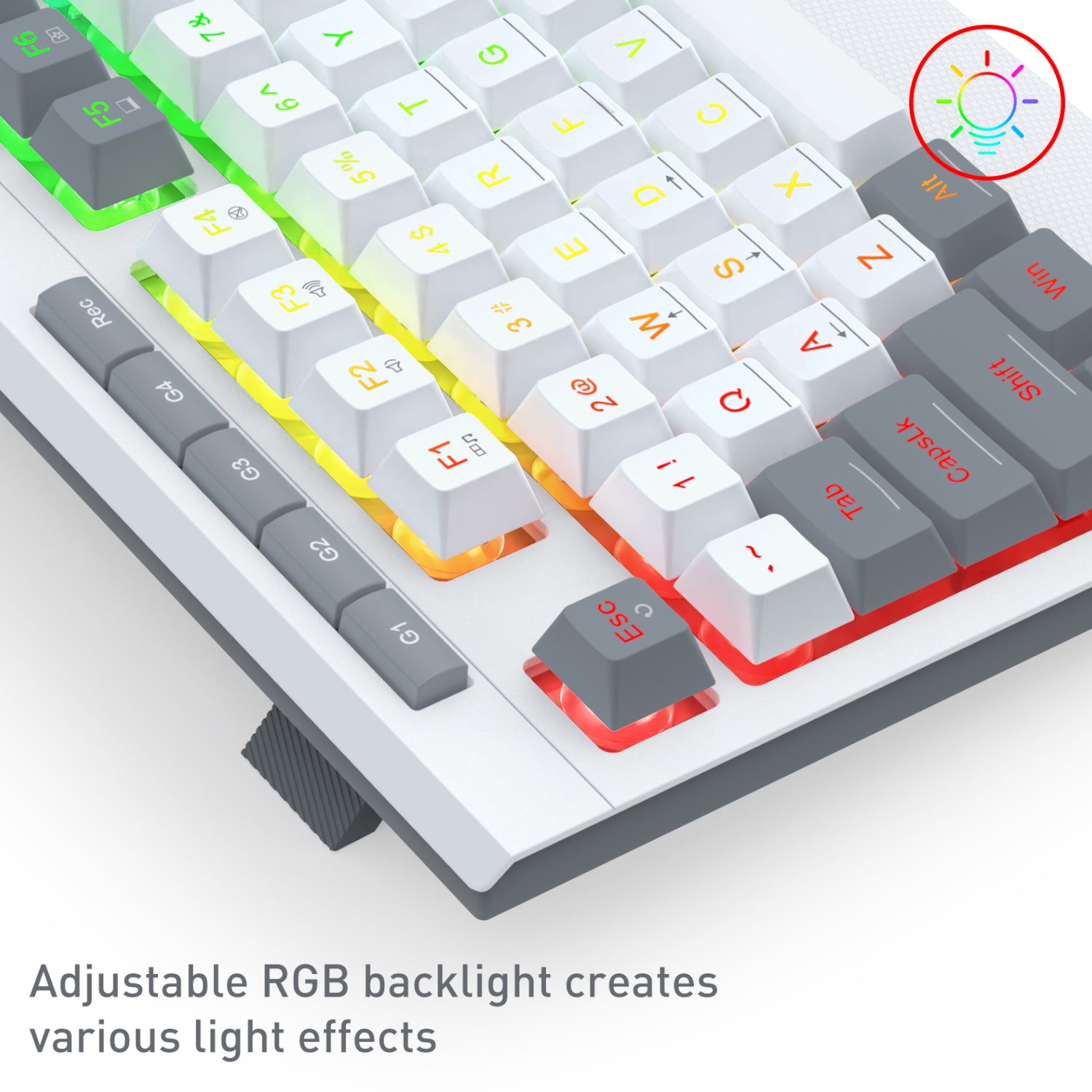 Redragon S151 Wired RGB Gaming Keyboard and Mouse Combo - White and Grey-5