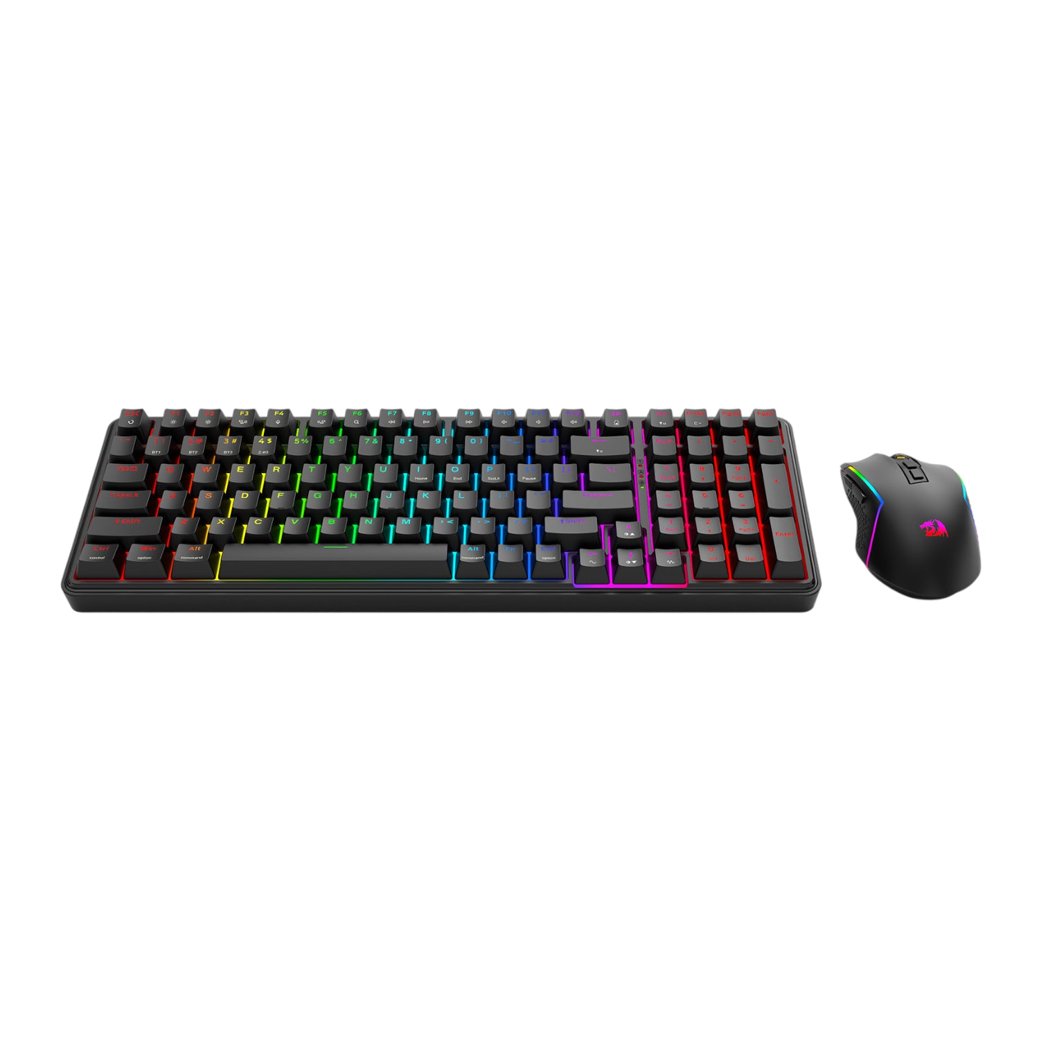 Redragon S162 RGB 3-Mode Wireless Mechanical Gaming Keyboard and Mouse Combo - Black-2