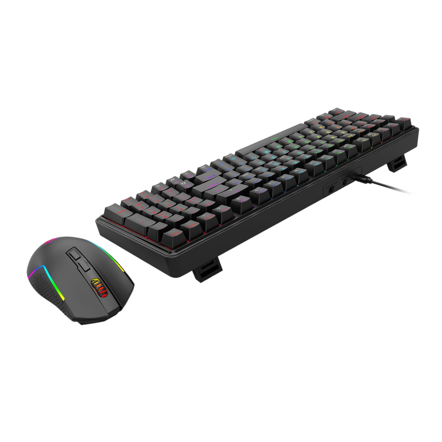 Redragon S162 RGB 3-Mode Wireless Mechanical Gaming Keyboard and Mouse Combo - Black-4