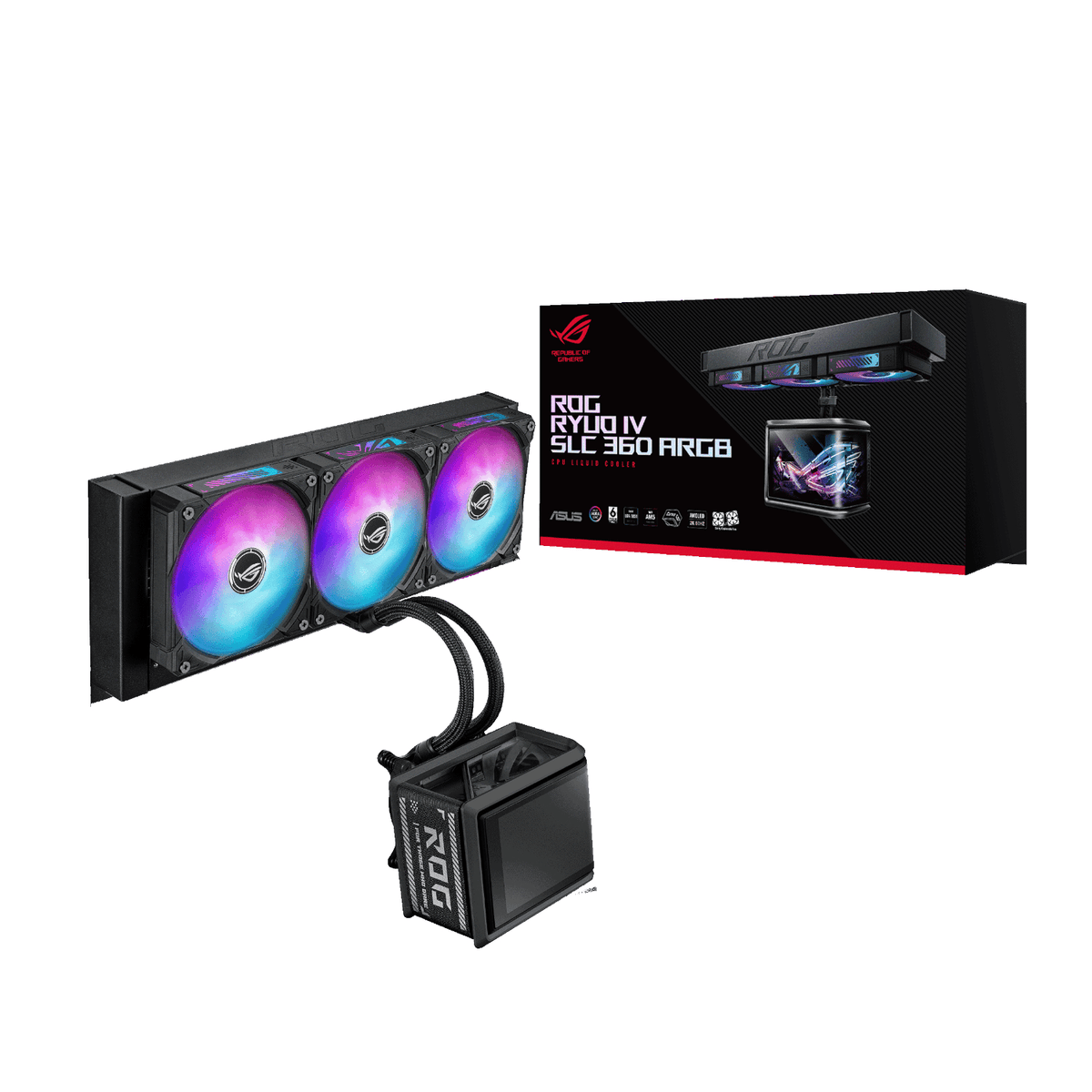 ASUS ROG Ryuo IV SLC 360mm ARGB Liquid CPU Cooler - Black-0