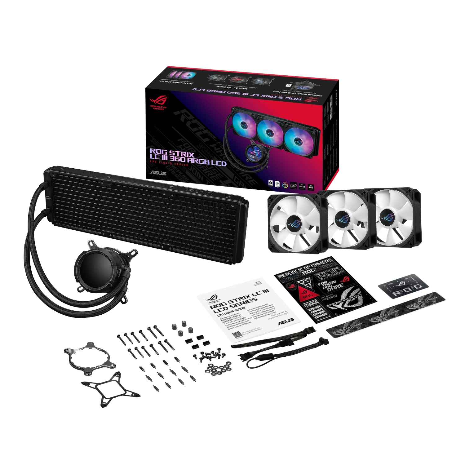 Asus ROG STRIX LC III 360 ARGB LCD All-in-one CPU Liquid Cooler - Black-2