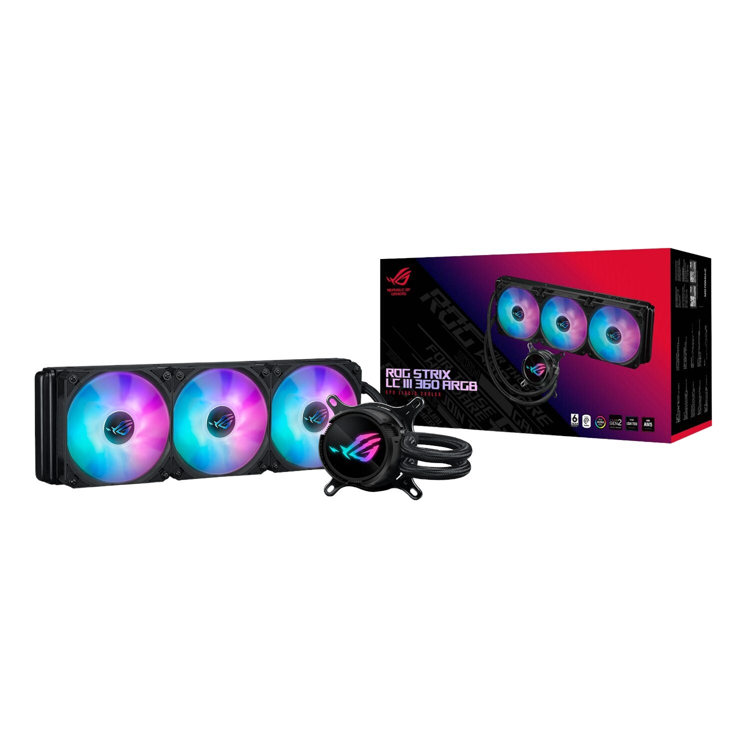 ASUS ROG Strix LC III 360 ARGB Liquid CPU Cooler - Black-0