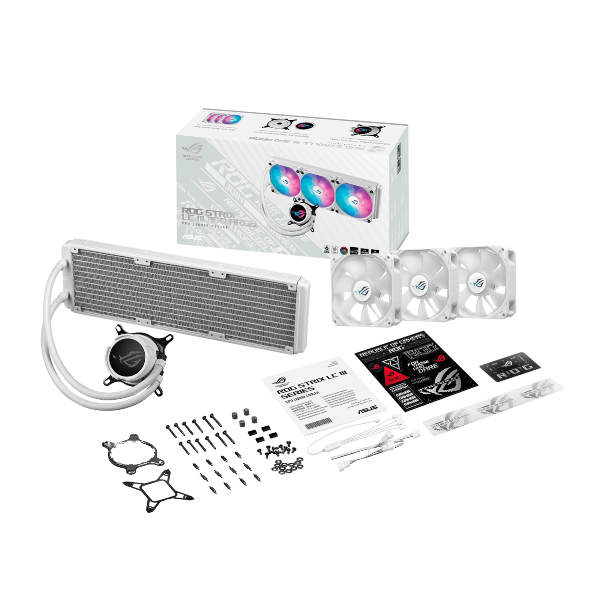 ASUS ROG Strix LC III 360mm ARGB White Edition Liquid CPU Cooler-5