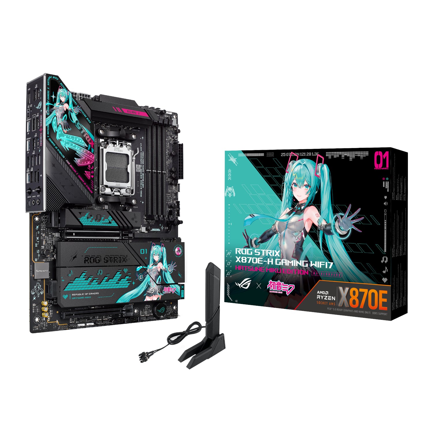 Asus ROG Strix X870E-H Gaming Wi-Fi 7 AM5 ATX Hatsune Miku Edition Motherboard-0