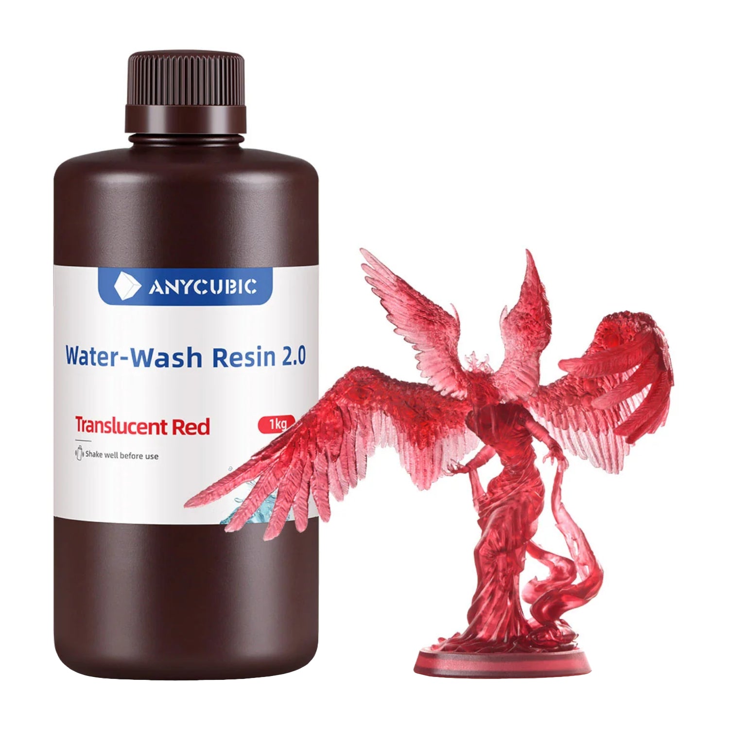 Anycubic Water Wash Resin 2.0 – Translucent Red-0