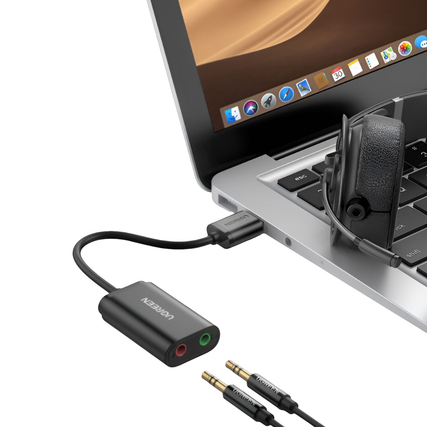 UGREEN USB to 3.5mm External Stereo Sound Adapter - Black-4
