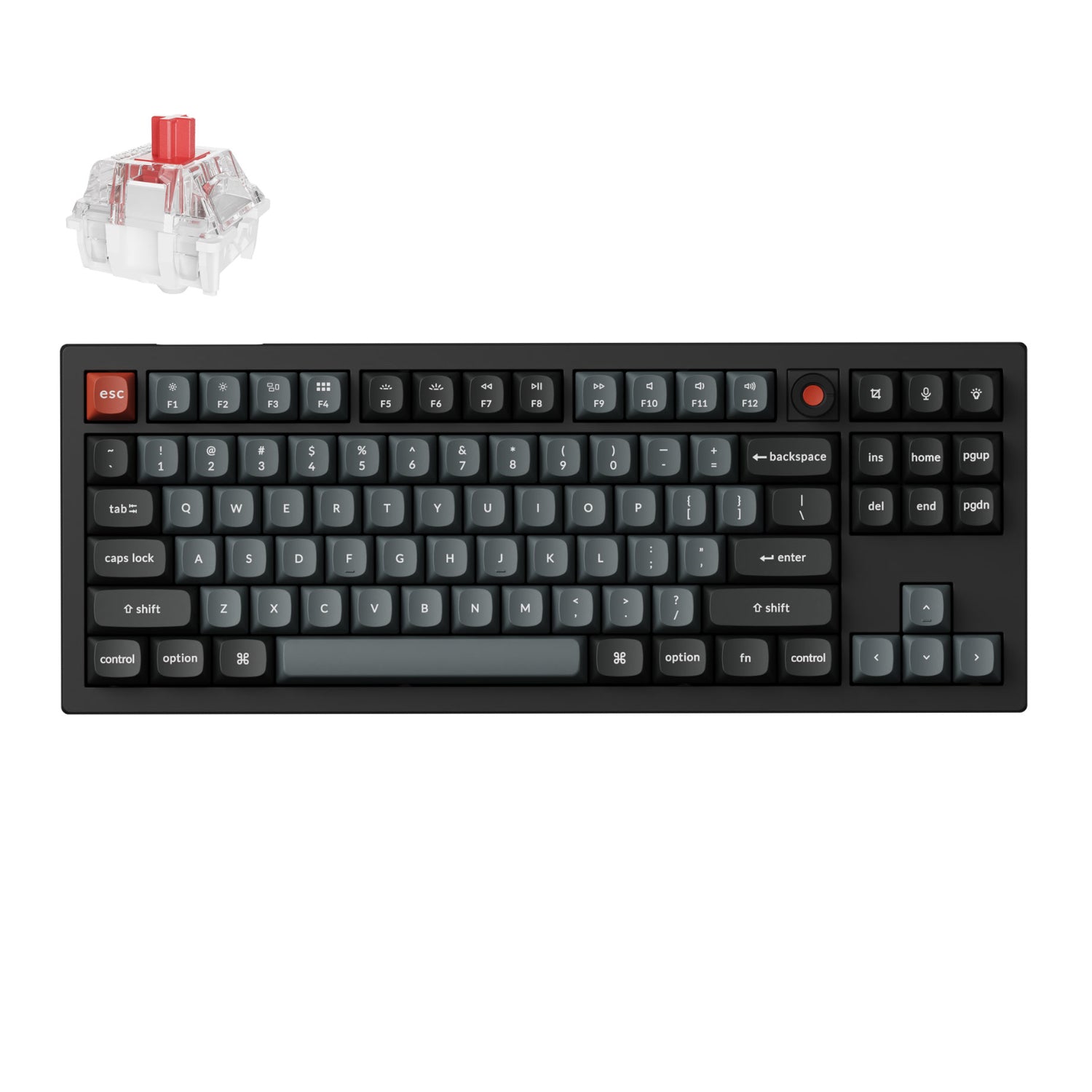 Keychron V3 Ultra 80% 8K Red Switch Hot-Swap RGB Wireless Keyboard - Black-0
