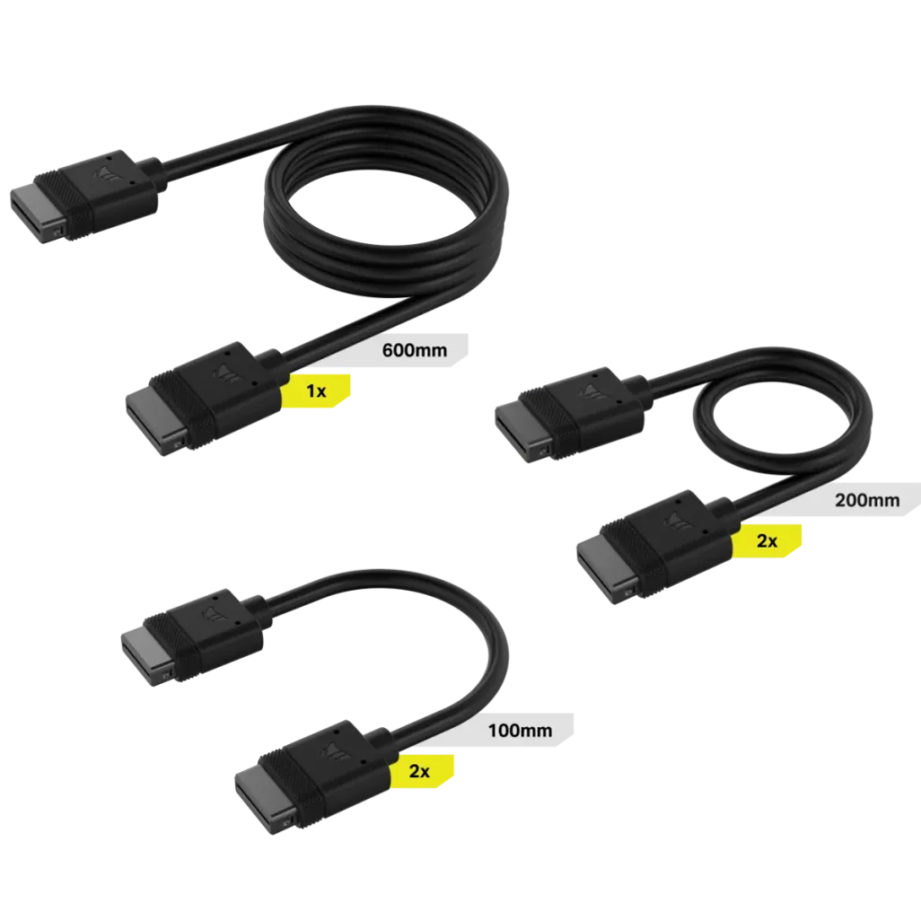 CORSAIR iCUE LINK Cable Kit with Straight connectors; Black