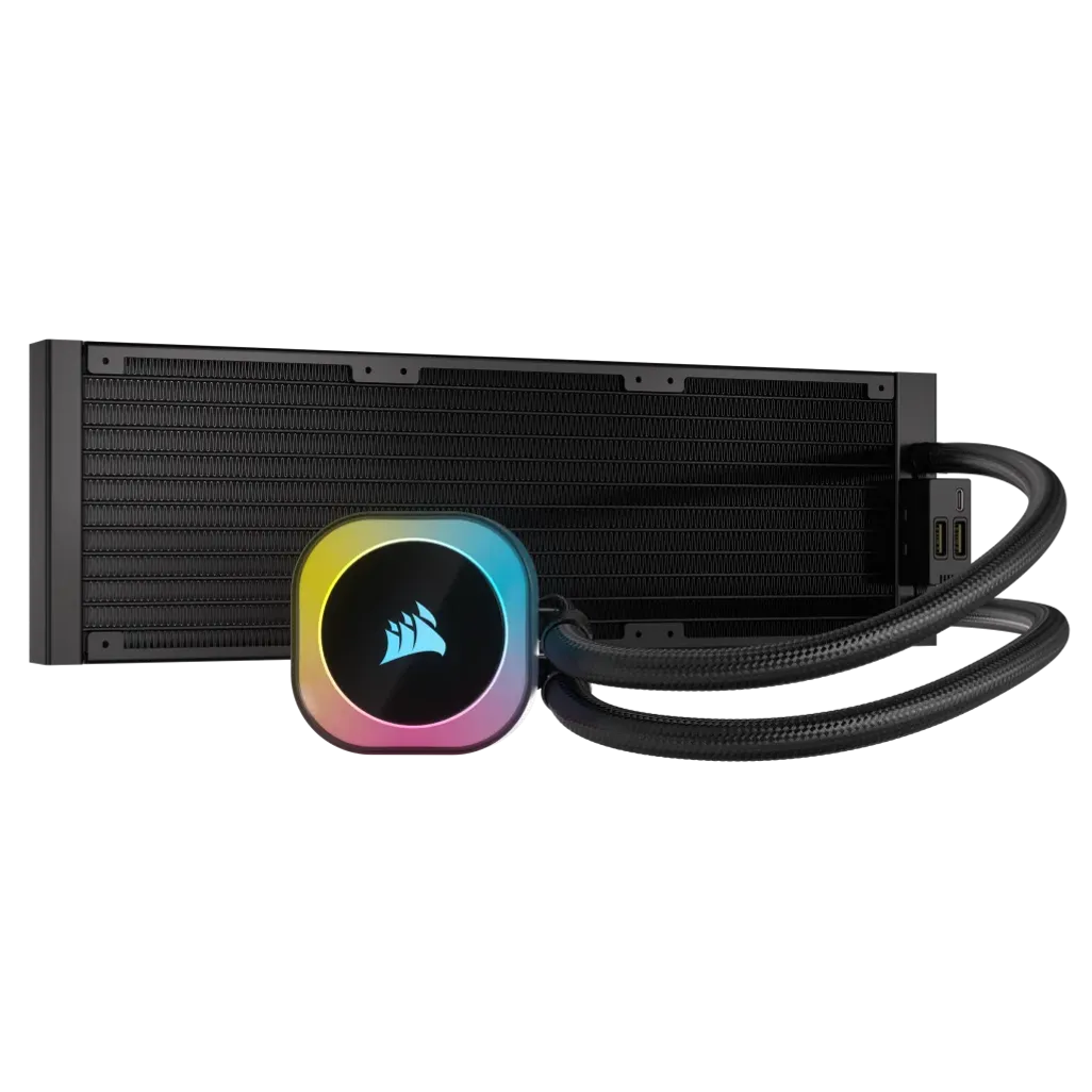 CORSAIR iCUE LINK H150i RGB Liquid CPU Cooler - QX120 RGB Fans - 360mm Radiator - Fits Intel® LGA 1700; AMD® AM5 - Hub Included