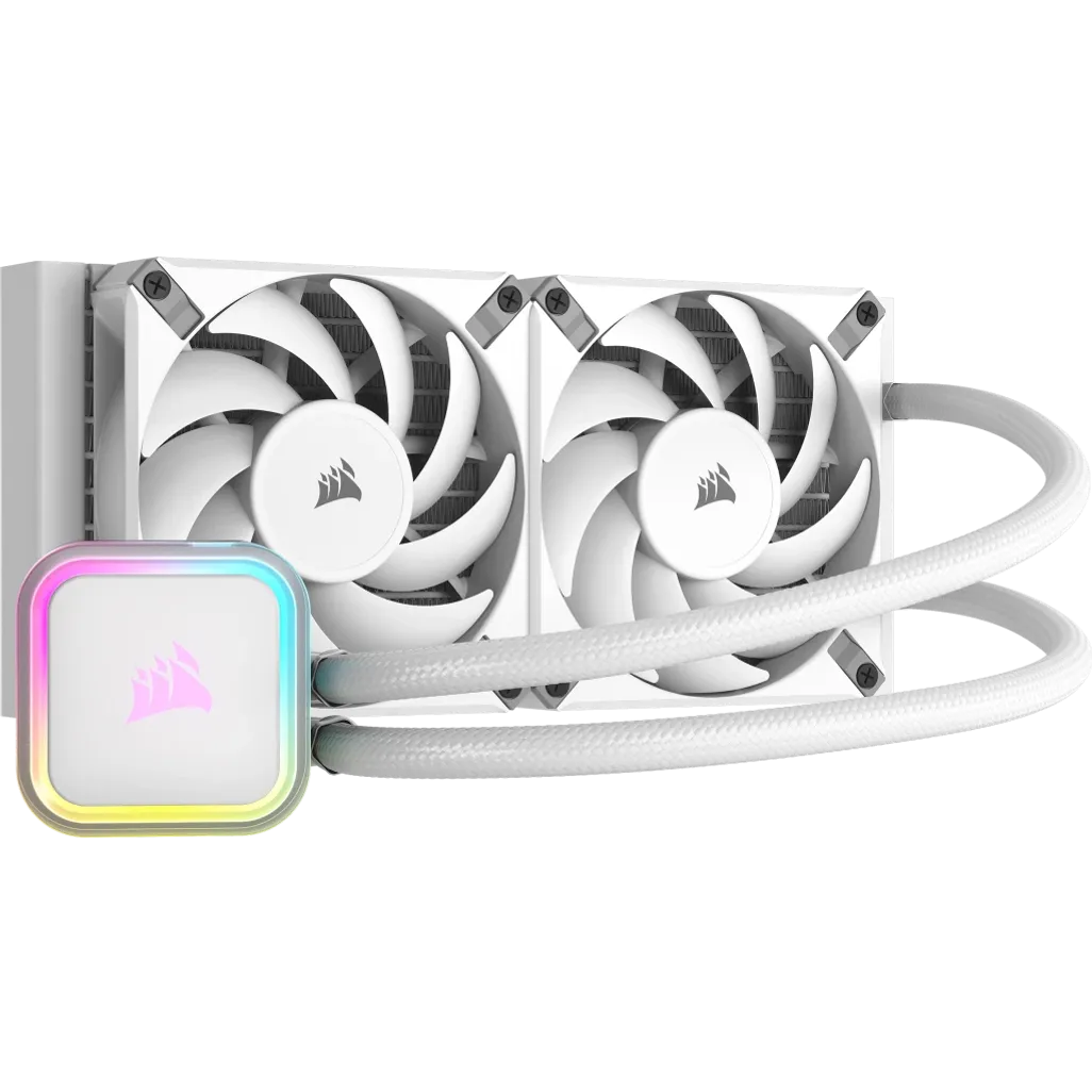 CORSAIR iCUE H100i ELITE RGB 240mm Liquid CPU Cooler - White.