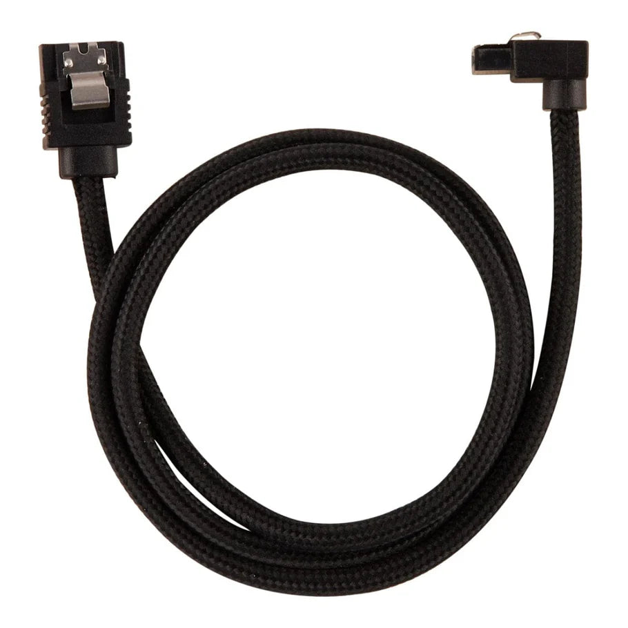 Corsair Premium Sleeved SATA Data Cable Set with 90° Connectors; Black; 60cm