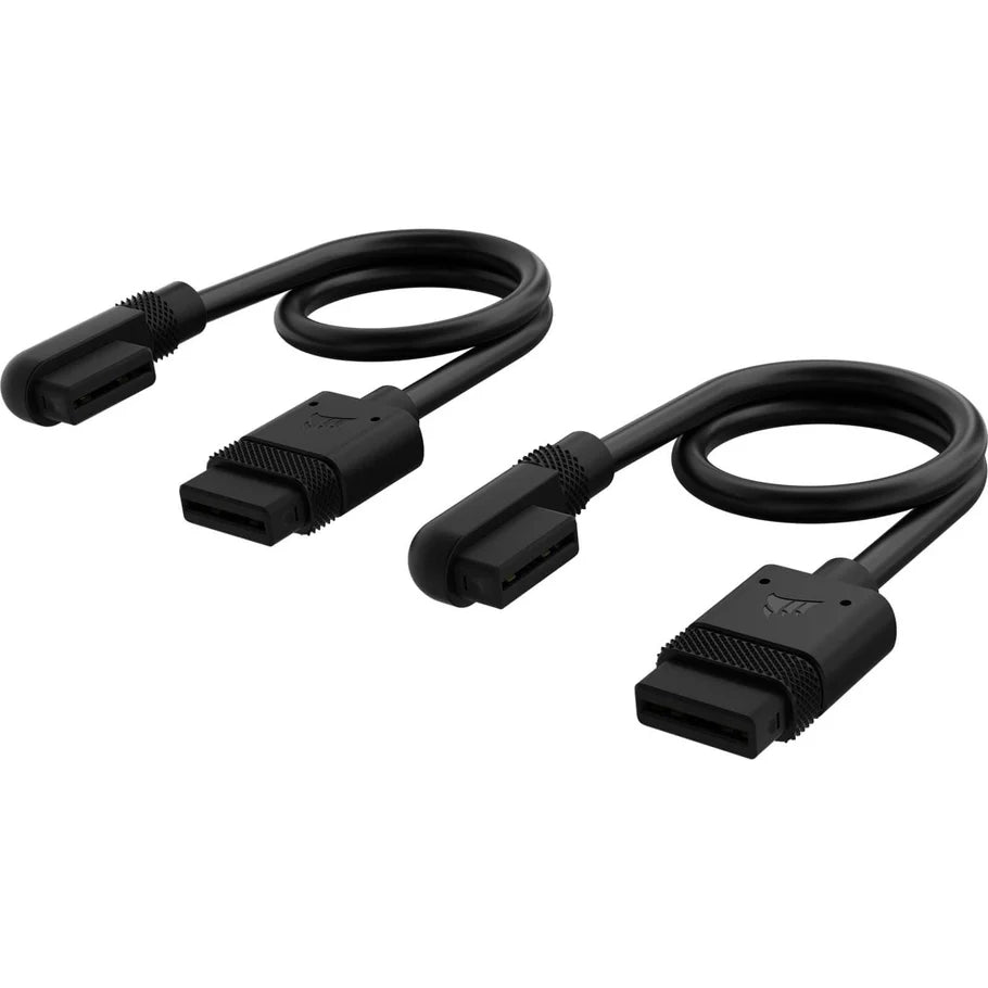 CORSAIR iCUE LINK Cable; 2x 200mm with Straight/Slim 90 degree connectors; Black