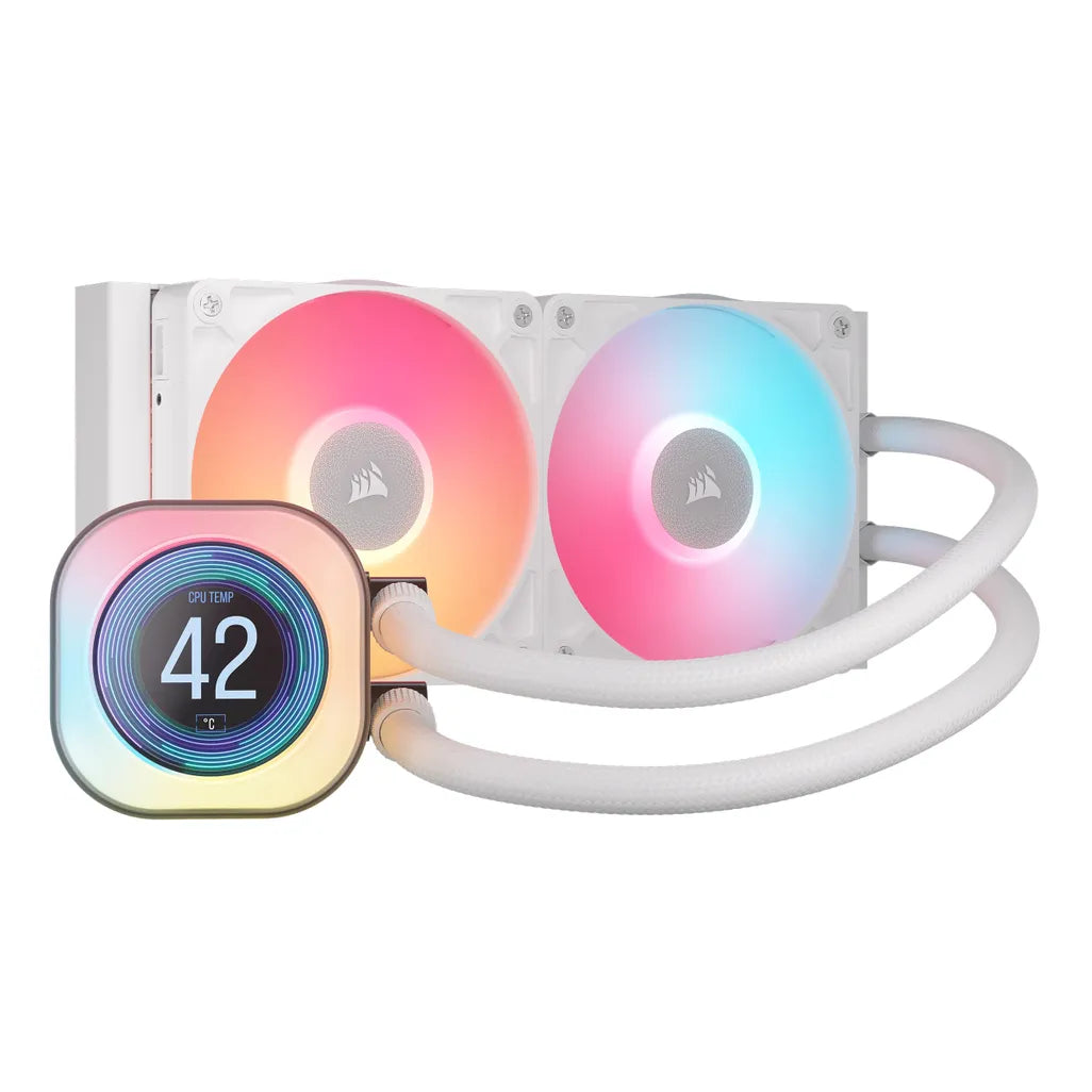 CORSAIR iCUE LINK TITAN 240 RX LCD White AIO; 240mm Radiator; Liquid CPU Cooler