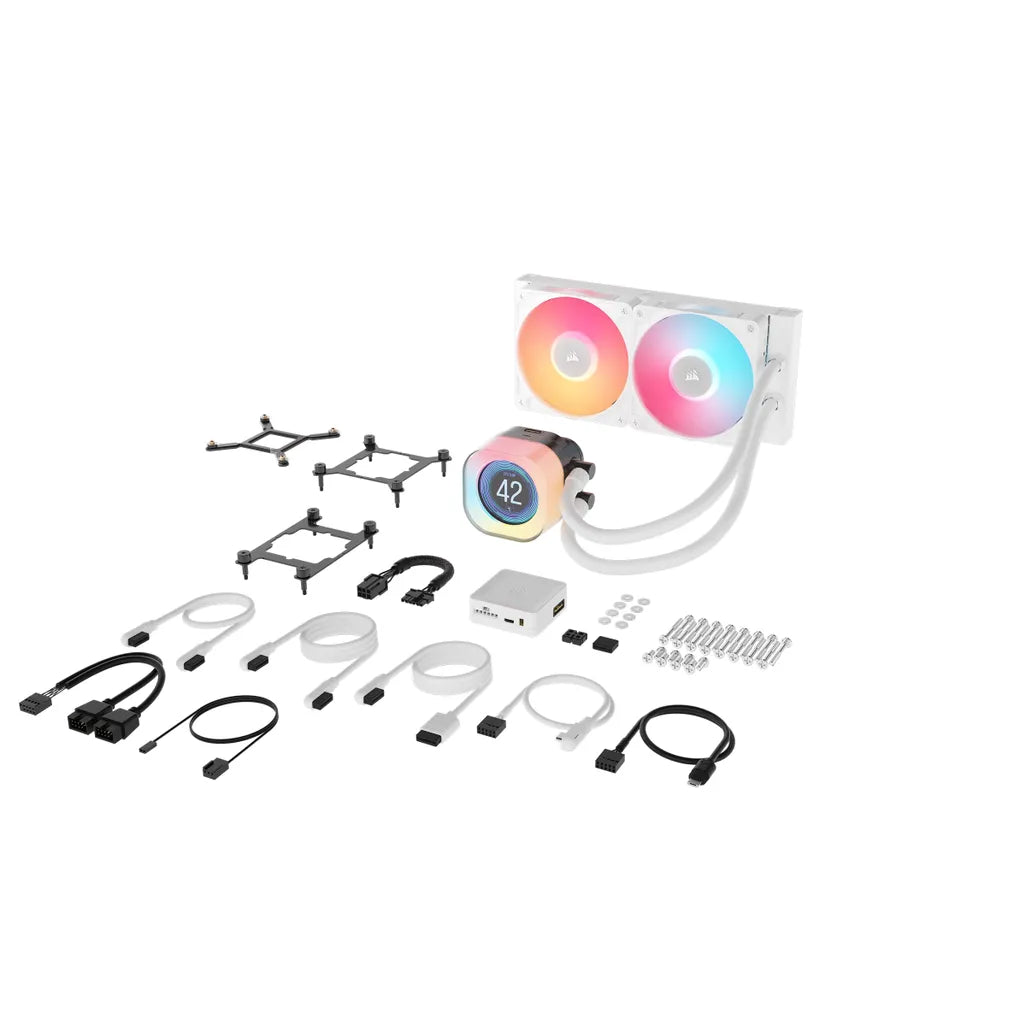 CORSAIR iCUE LINK TITAN 240 RX LCD White AIO; 240mm Radiator; Liquid CPU Cooler