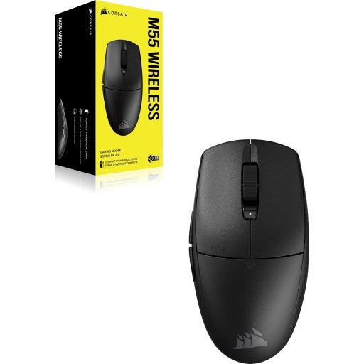 Corsair M55 Wireless Gaming Mouse; Wireless;16000 DPI; BLK cover; gray side buttons.