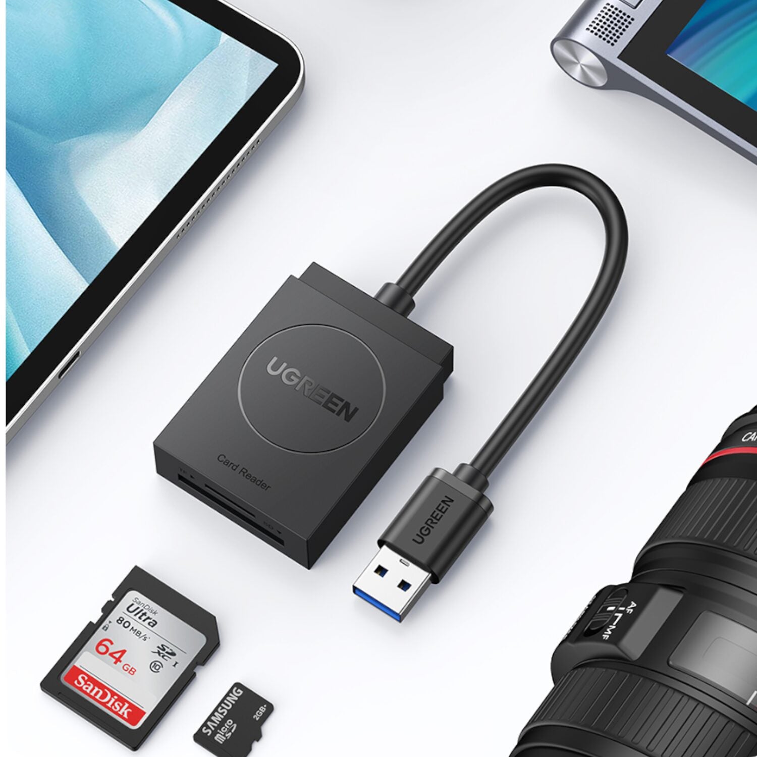 UGREEN USB 3.0 Dual Slot Card Reader for SD/TF Cards – 5Gbps Data Transfer-2