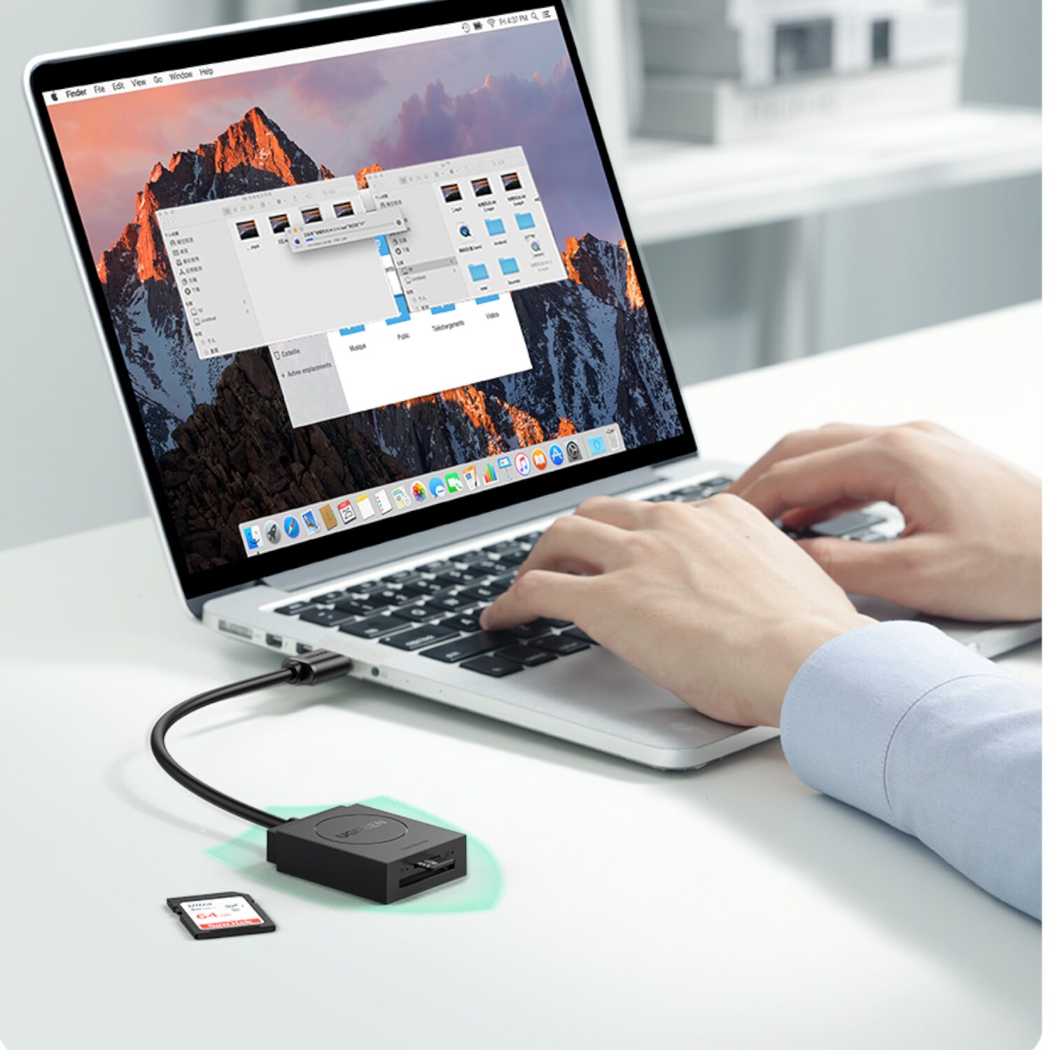 UGREEN USB 3.0 Dual Slot Card Reader for SD/TF Cards – 5Gbps Data Transfer-3