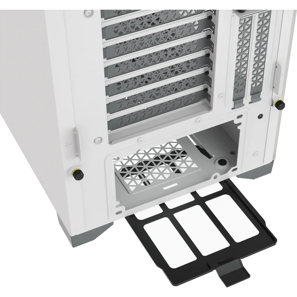 5000D Airflow Tempered Glass Mid-Tower; White - 4x3.5''; 2x2.5''; Up to 360mm Liquid Coolers - ATX Chassis