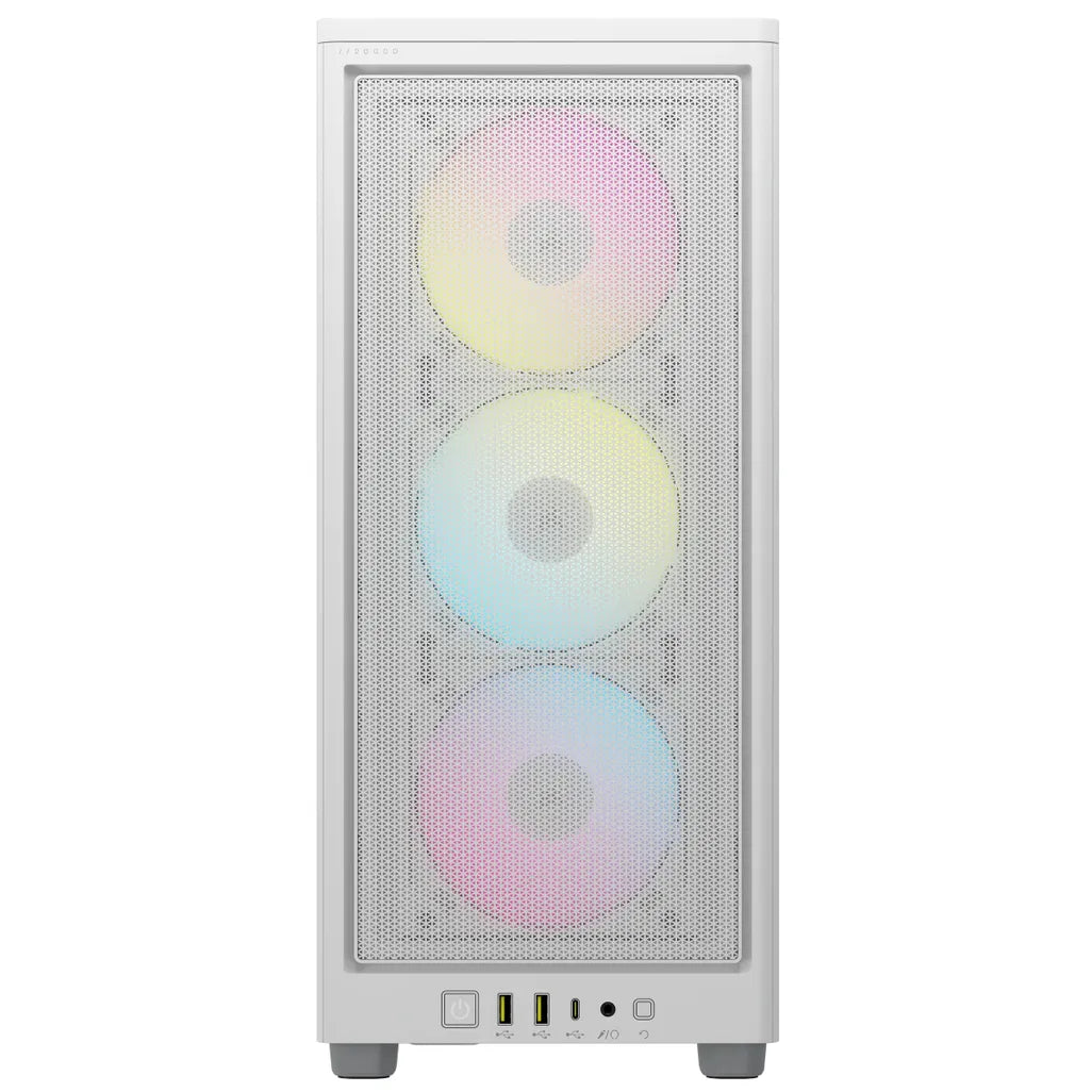 2000D ICUE Airflow Tempered Glass Mid-Tower; White; AF Slim fans/SF PSU only