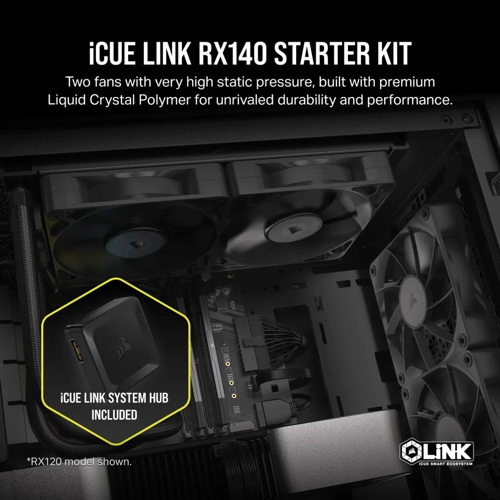 CORSAIR RX Series; iCUE LINK RX140; 140mm Fan; Dual Pack