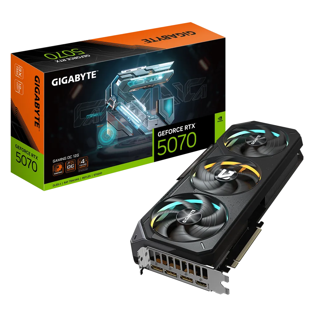GIGABYTE nVidia GeForce RTX™ 5070 GAMING OC - 12GB GDDR7 HDMIx1/DPx3