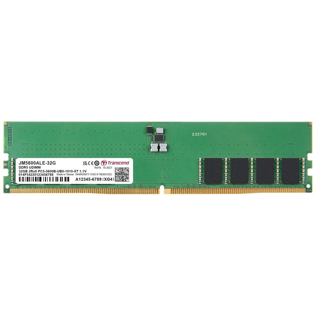 TRANSCEND JET MEMORY 32GB DDR5-5600 Unbuffered Long-DIMM 2RX8 CL46 (2Gx8)x16
