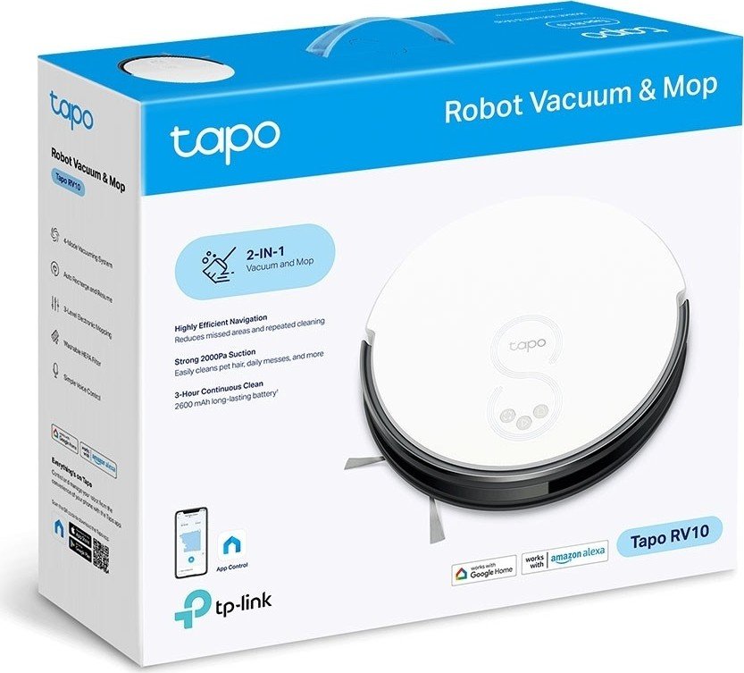 TP-Link Tapo RV10 Robot Vacuum and Mop Gyroscope 2600 mAh 300 ml