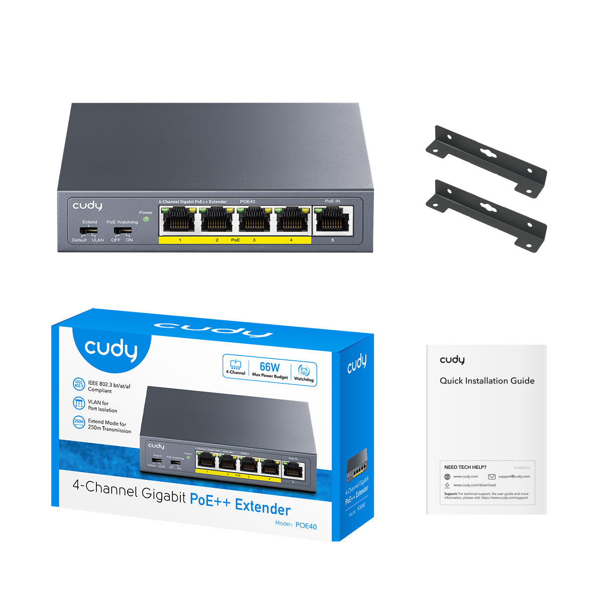 Cudy 4 Port Gigabit PoE 1x PoE Input 60W Switch-1
