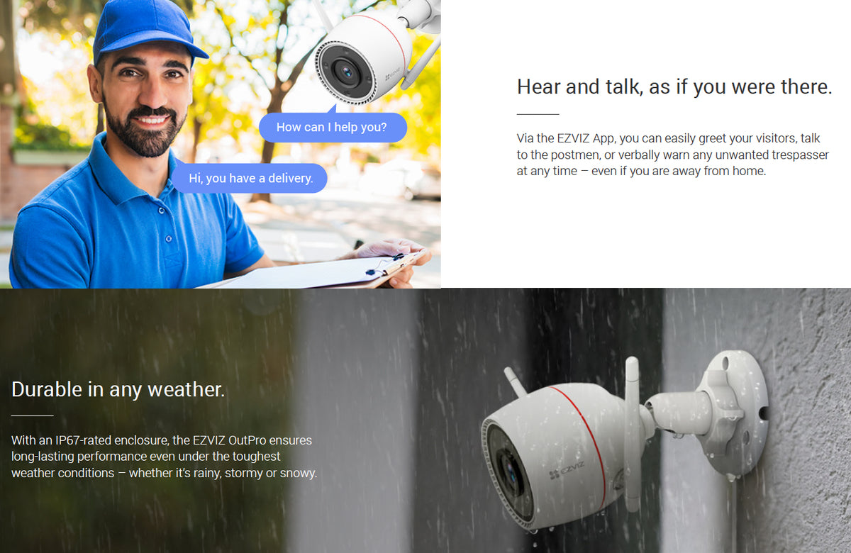 EZVIZ OutPro 2K - Outdoor Colour Night Vision WiFi Security Camera