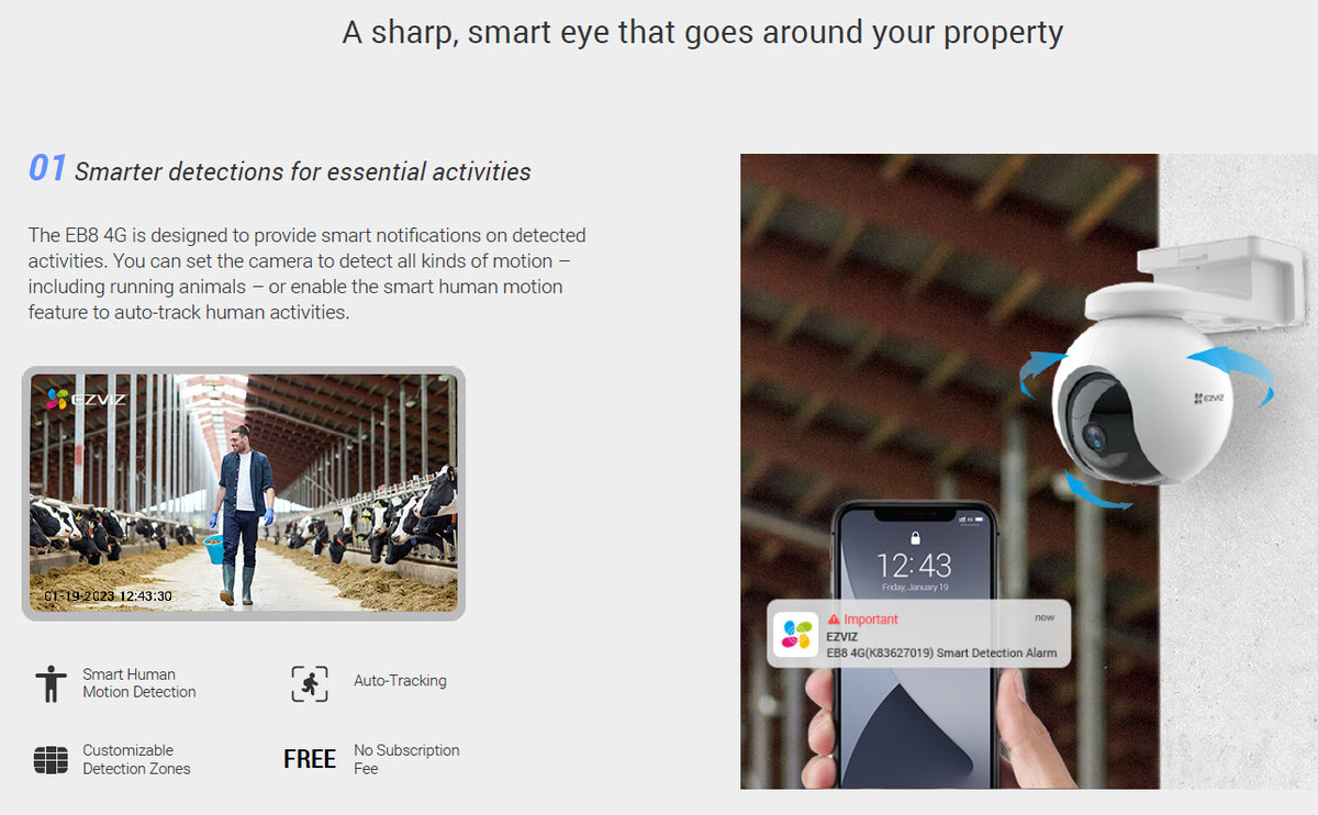 EZVIZ EB8 2K Battery-Powered PT 4G Security Camera