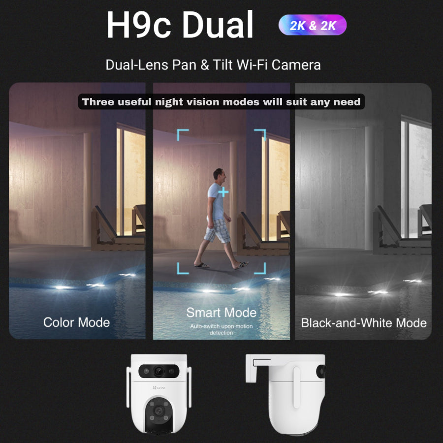 EZVIZ H9c 2K Dual-Lens Pan & Tilt Wi-Fi Camera with 64GB SD card (UNBOXED DEAL)