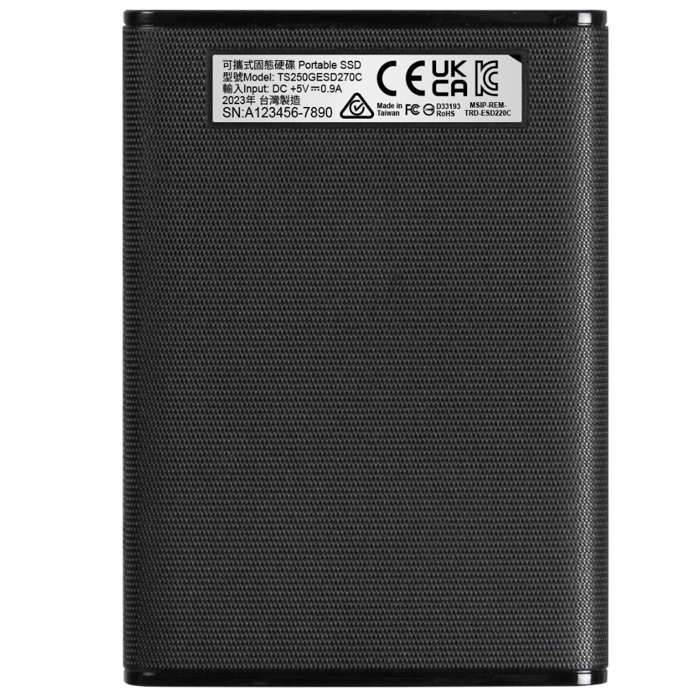 TRANSCEND 250GB ESD270C USB3.1/TYPE-C OTG PORTABLE SSD