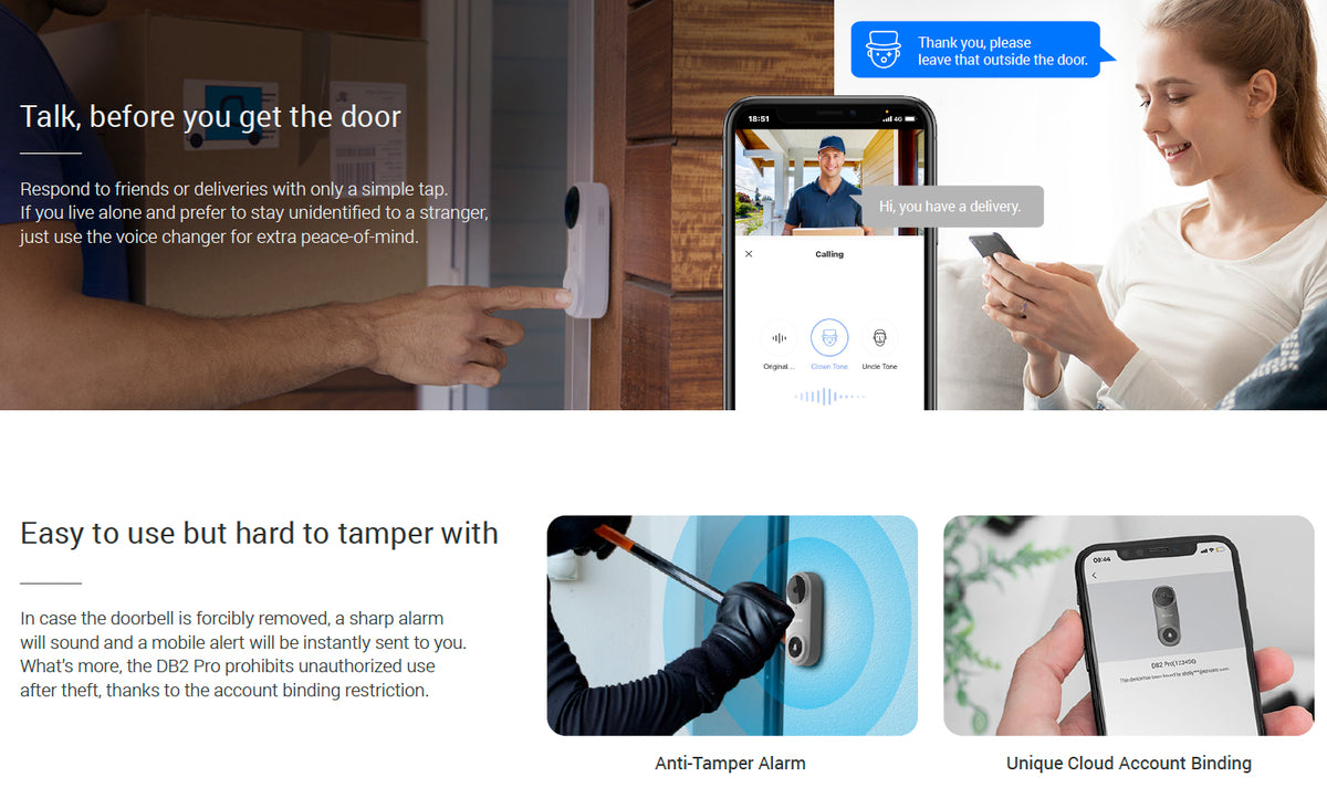 EZVIZ DB2 Pro 5MP 2K+ Battery-Powered Wireless Video Doorbell Kit (UNBOXED DEAL)